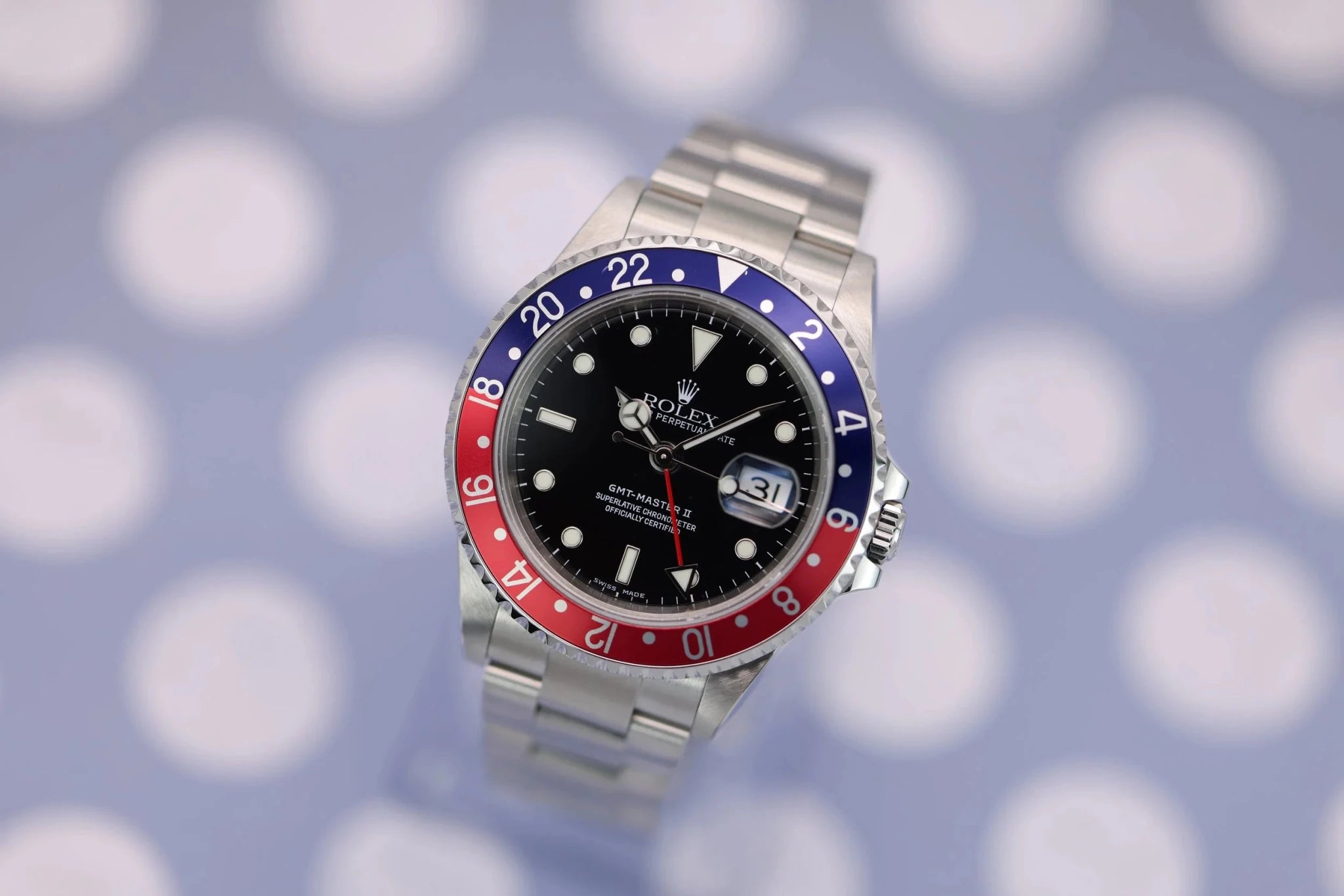 2003 Rolex GMT Master II Ref. 16710 Pepsi | No Holes Case - Sierra Time Co
