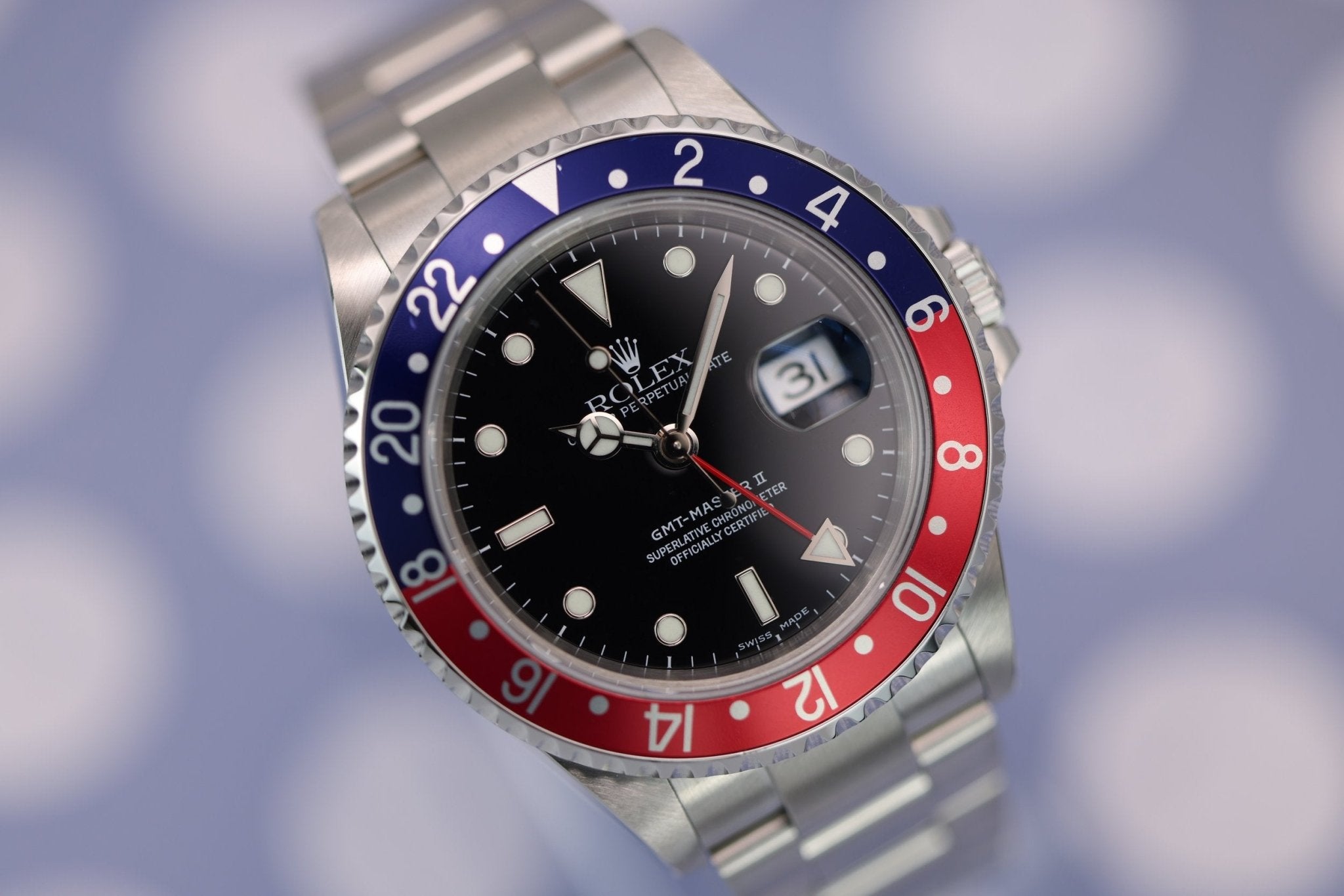 2003 Rolex GMT Master II Ref. 16710 Pepsi | No Holes Case - Sierra Time Co