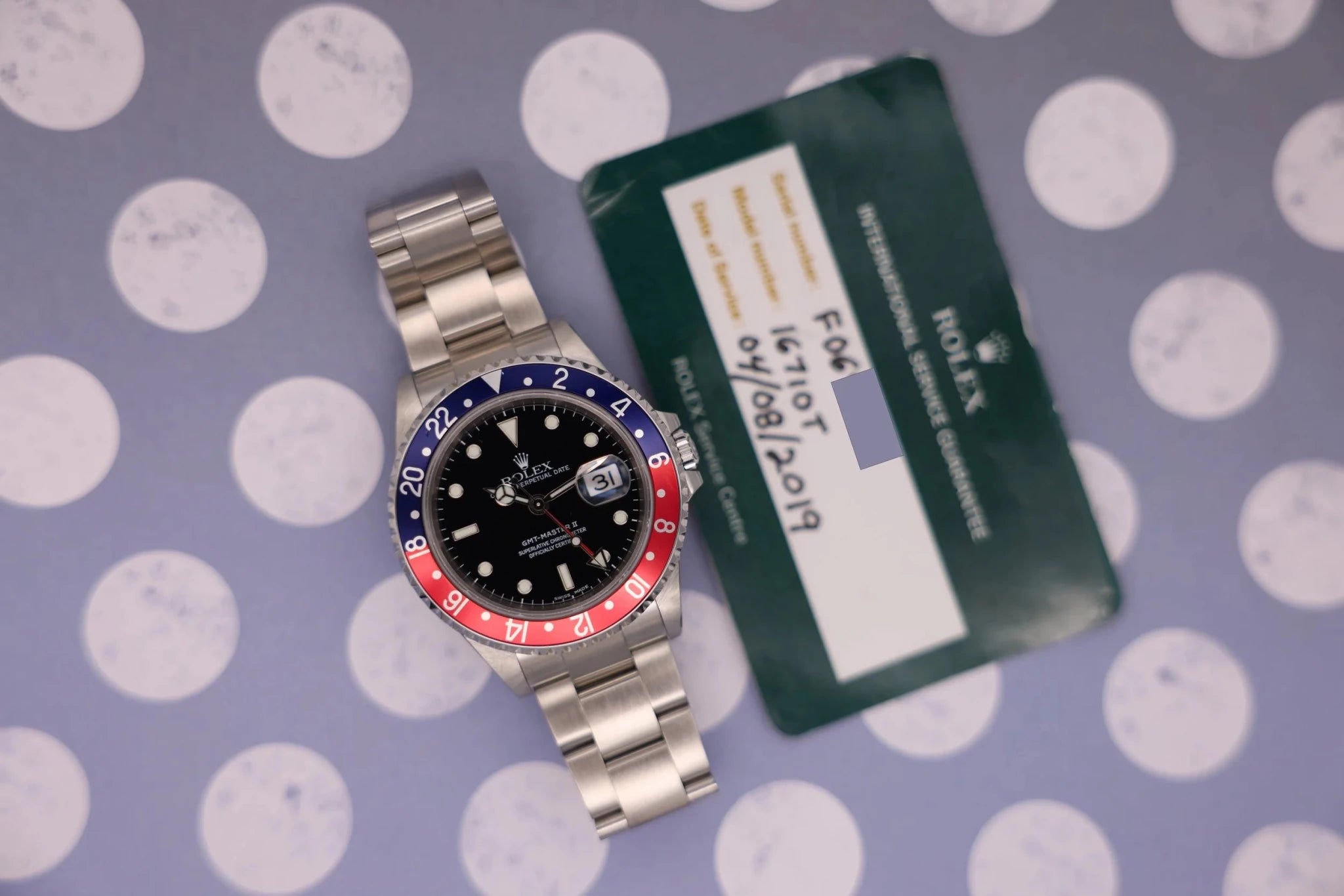 2003 Rolex GMT Master II Ref. 16710 Pepsi | No Holes Case - Sierra Time Co