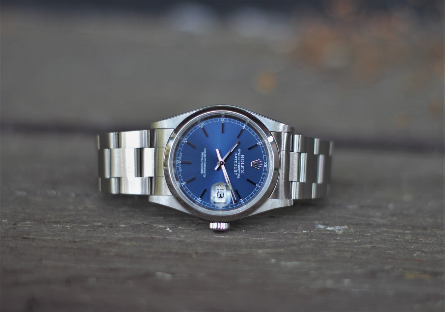 2004 Rolex Datejust Ref. 16200 Blue Dial with Box and Papers - Sierra Time Co