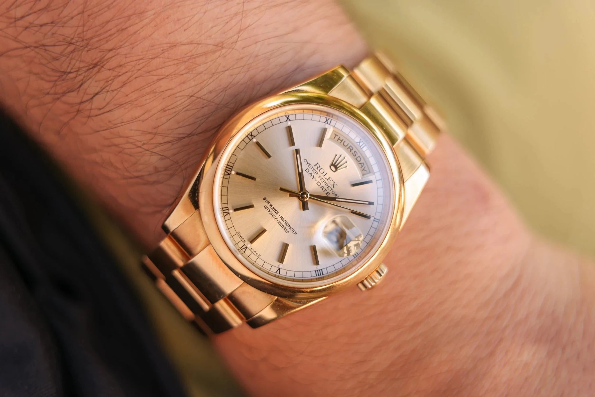 2004 Rolex Day-Date Ref. 118208 | Mint | Silver Dial | Box and Papers - Sierra Time Co