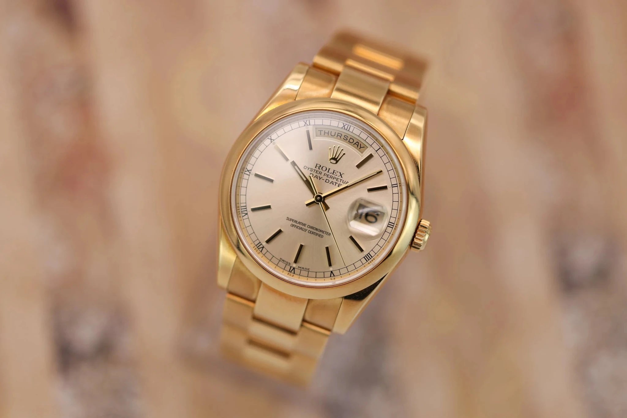2004 Rolex Day-Date Ref. 118208 | Mint | Silver Dial | Box and Papers - Sierra Time Co