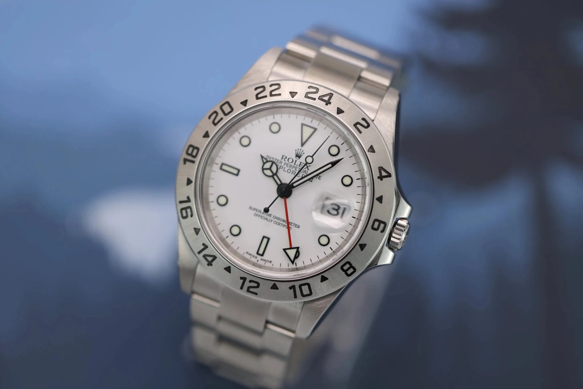 2004 Rolex Explorer II Ref. 16570 Polar | No-Holes Case - Sierra Time Co