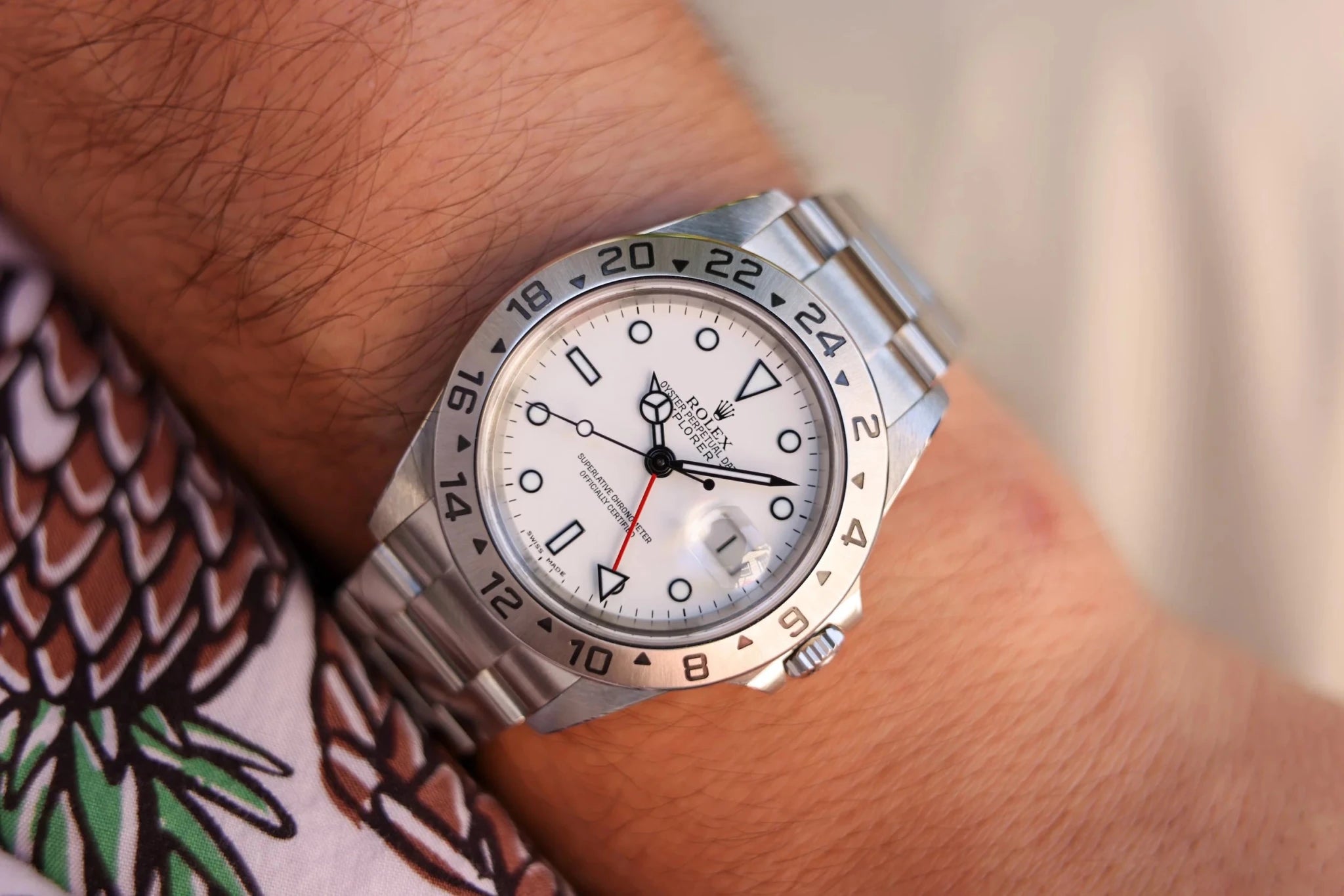 2004 Rolex Explorer II Ref. 16570 Polar | No-Holes Case - Sierra Time Co