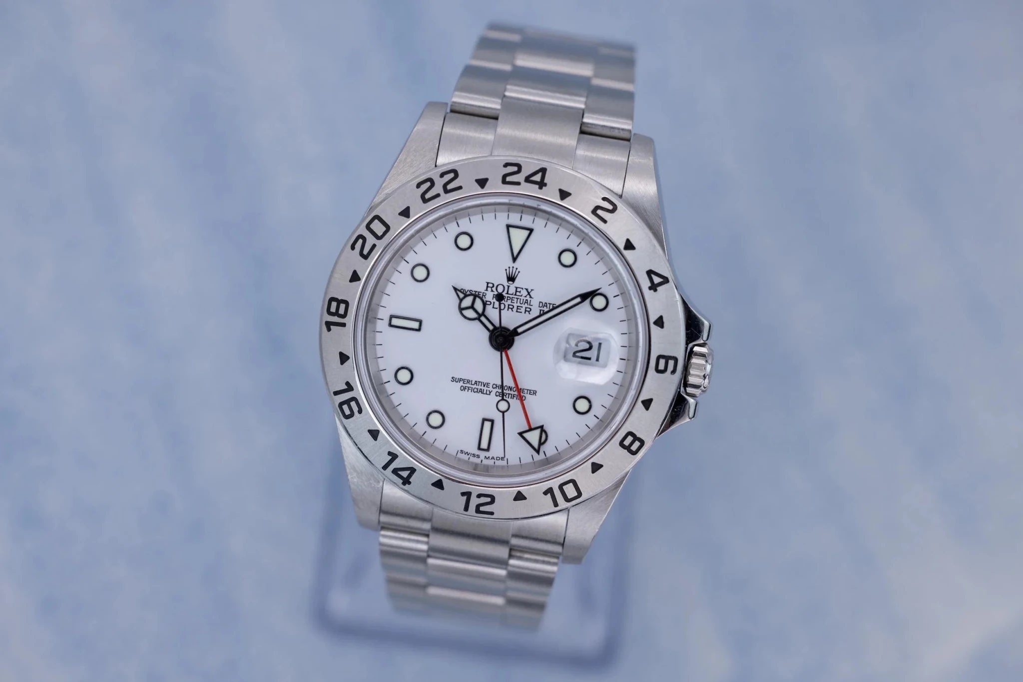 2004 Rolex Explorer II Ref. 16570 Polar | No-Holes Case | Box and Papers - Sierra Time Co