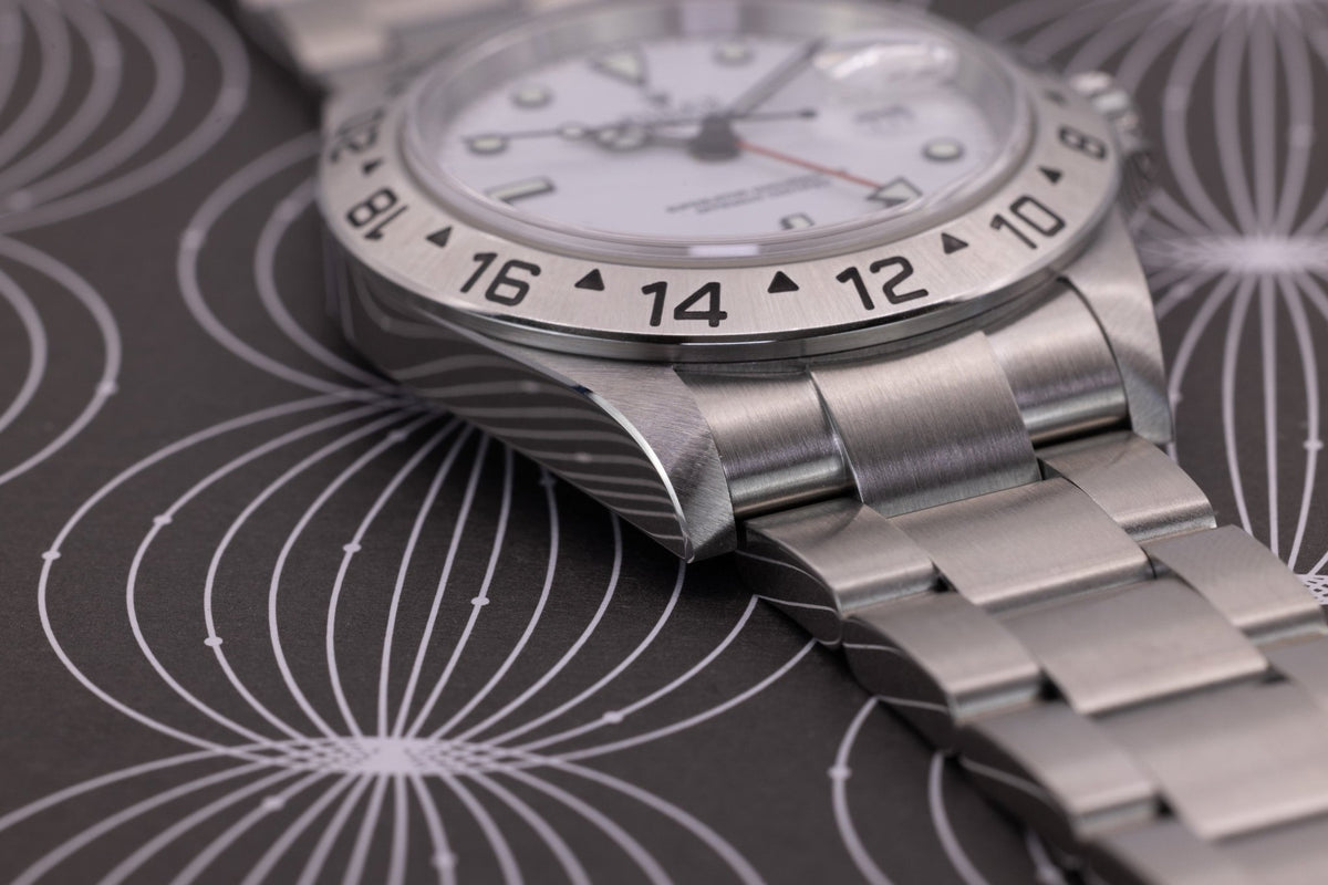 2004 Rolex Explorer II Ref. 16570 Polar | No-Holes Case | Box and Papers - Sierra Time Co