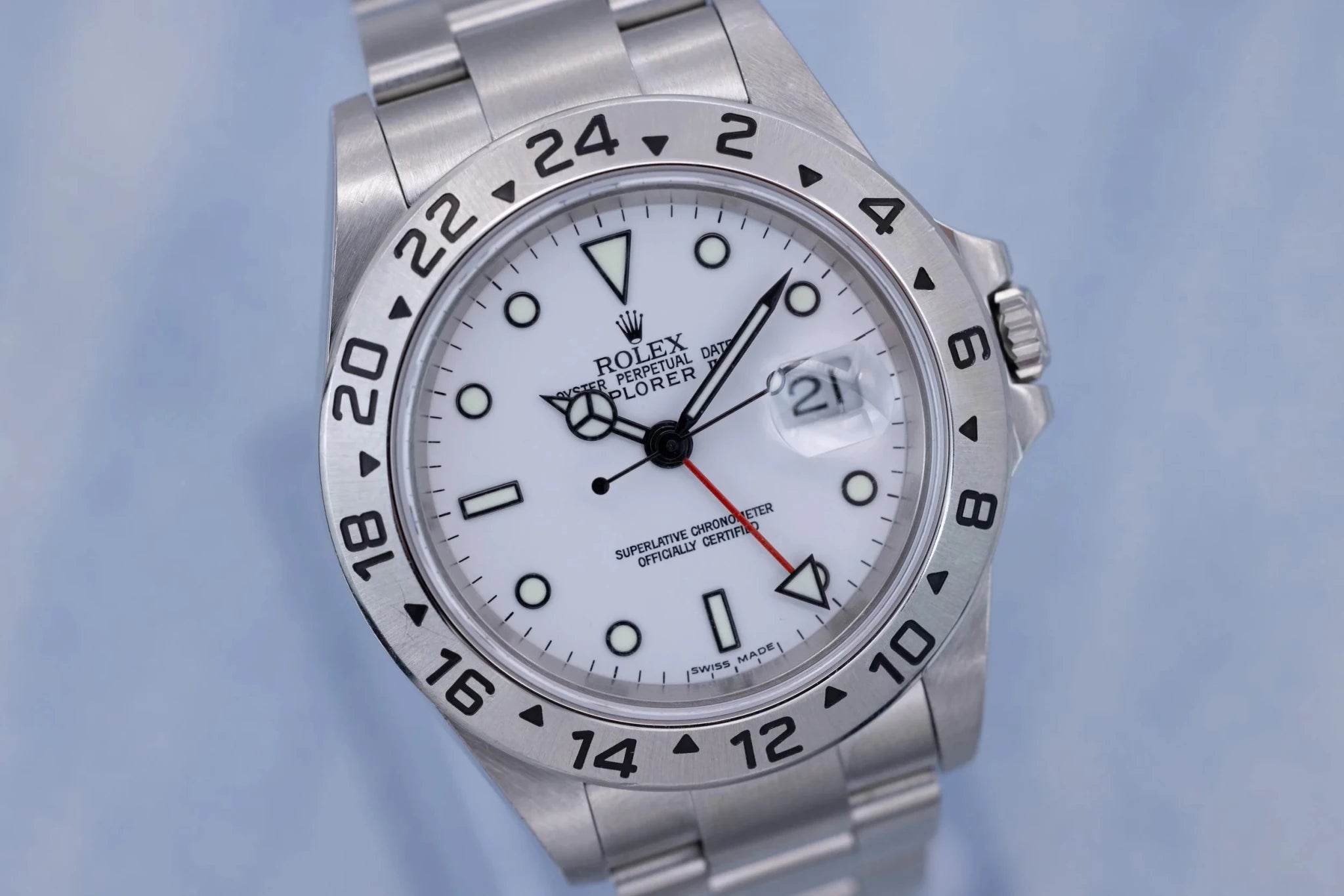 2004 Rolex Explorer II Ref. 16570 Polar | No-Holes Case | Box and Papers - Sierra Time Co