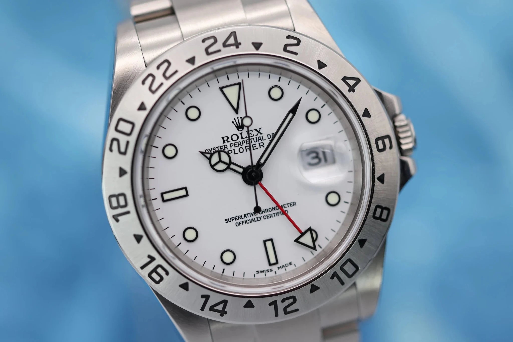 2004 Rolex Explorer II Ref. 16570 Polar | No-Holes Case | Serviced - Sierra Time Co