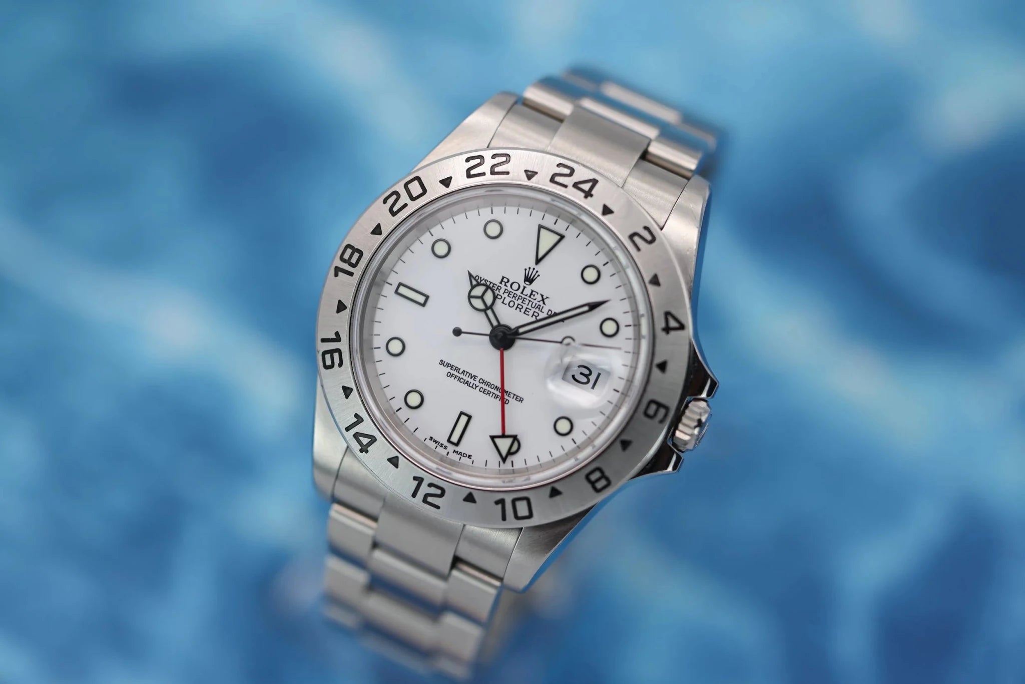2004 Rolex Explorer II Ref. 16570 Polar | No-Holes Case | Serviced - Sierra Time Co
