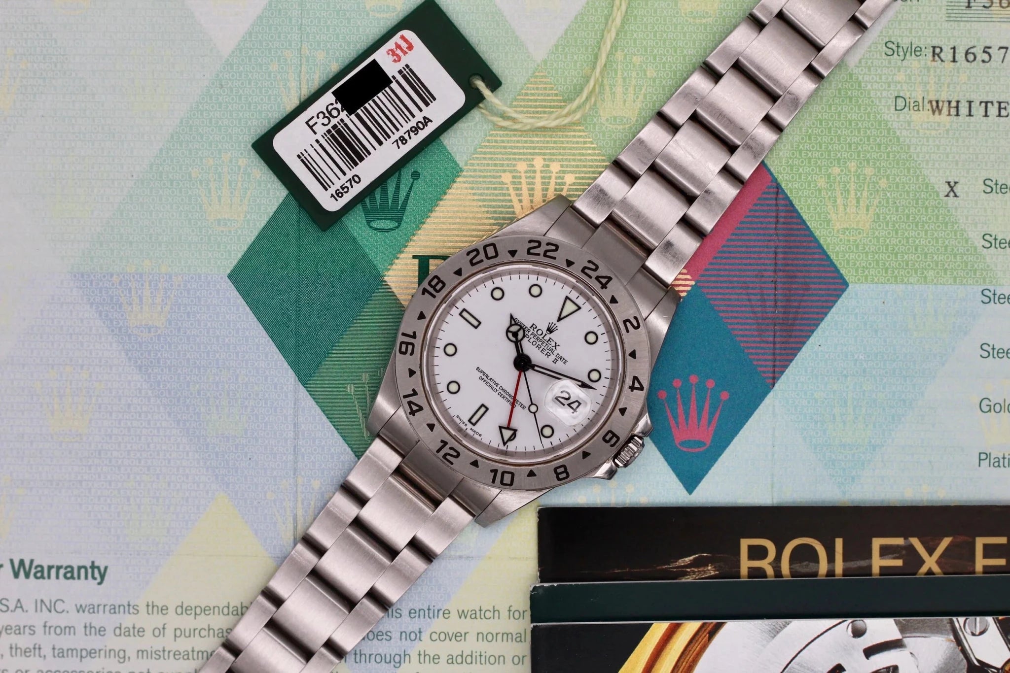 2004 Rolex Explorer ll Ref. 16570 Polar Dial | Papers and Hangtag - Sierra Time Co