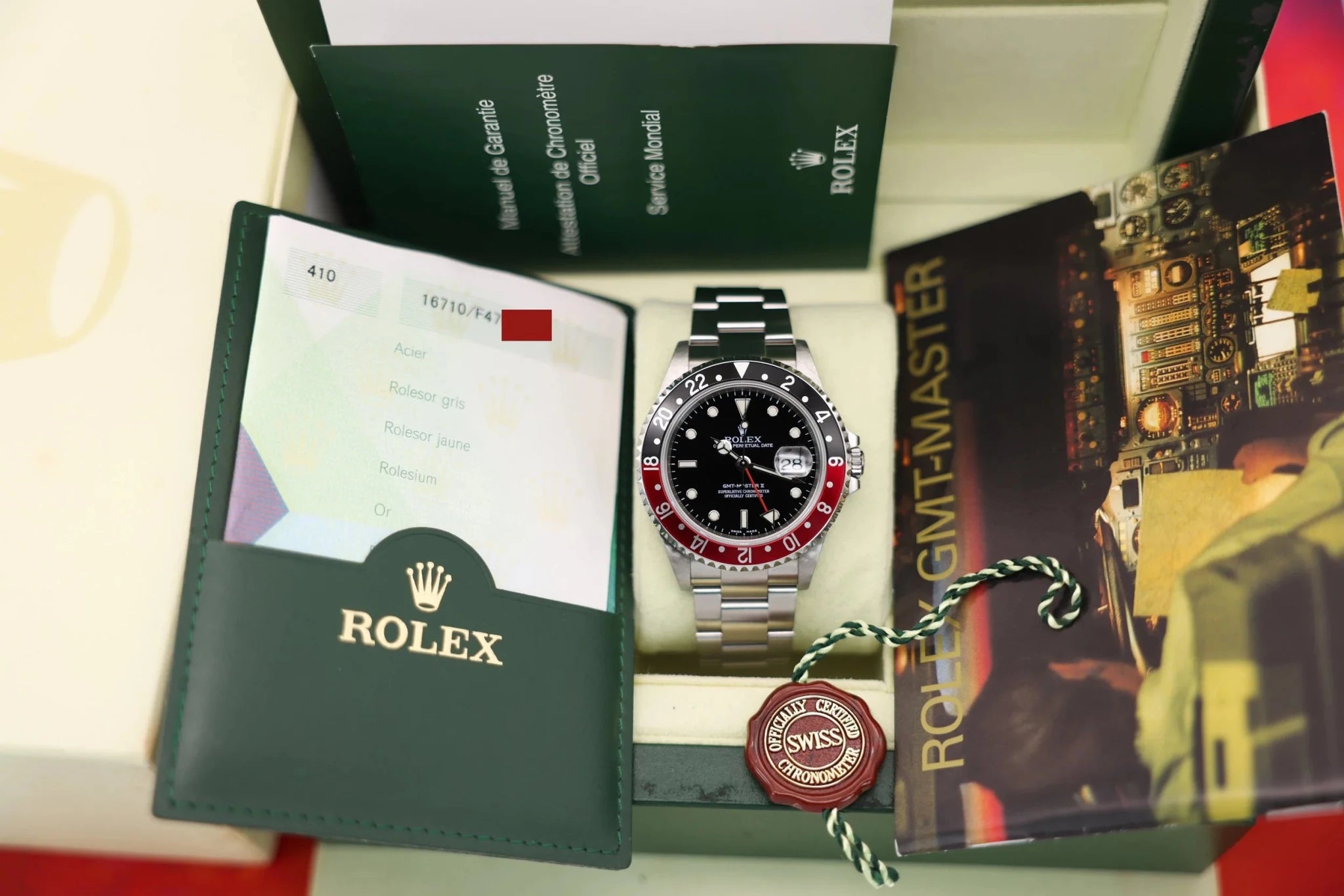 2004 Rolex GMT Master II Ref. 16710 Coke | No-Holes Case | Box and Papers - Sierra Time Co