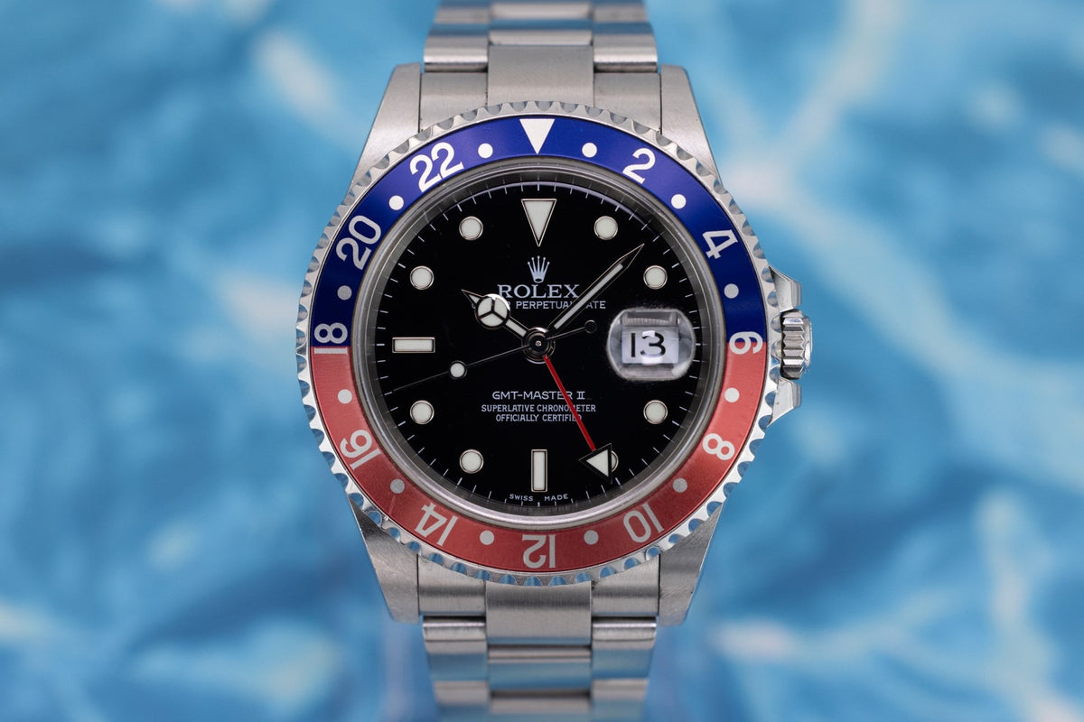 2004 Rolex GMT Master II Ref. 16710 | Pepsi | No-Holes Case - Sierra Time Co