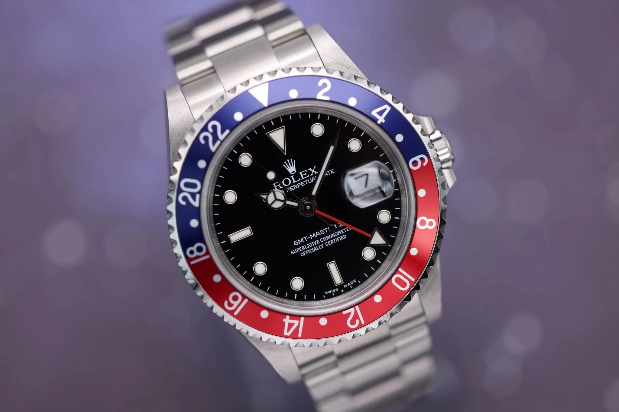 2004 Rolex GMT Master II Ref. 16710 Pepsi | No-Holes Case | Box and Papers - Sierra Time Co