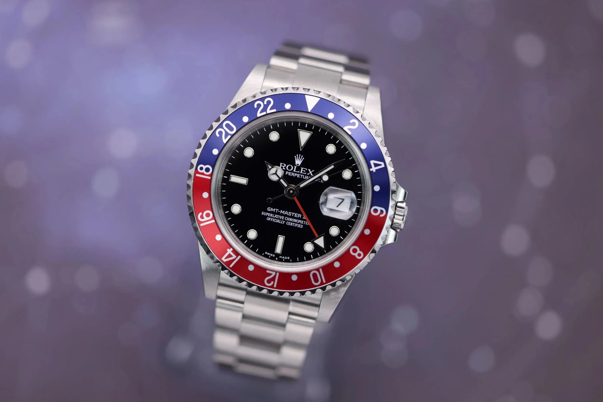 2004 Rolex GMT Master II Ref. 16710 Pepsi | No-Holes Case | Box and Papers - Sierra Time Co