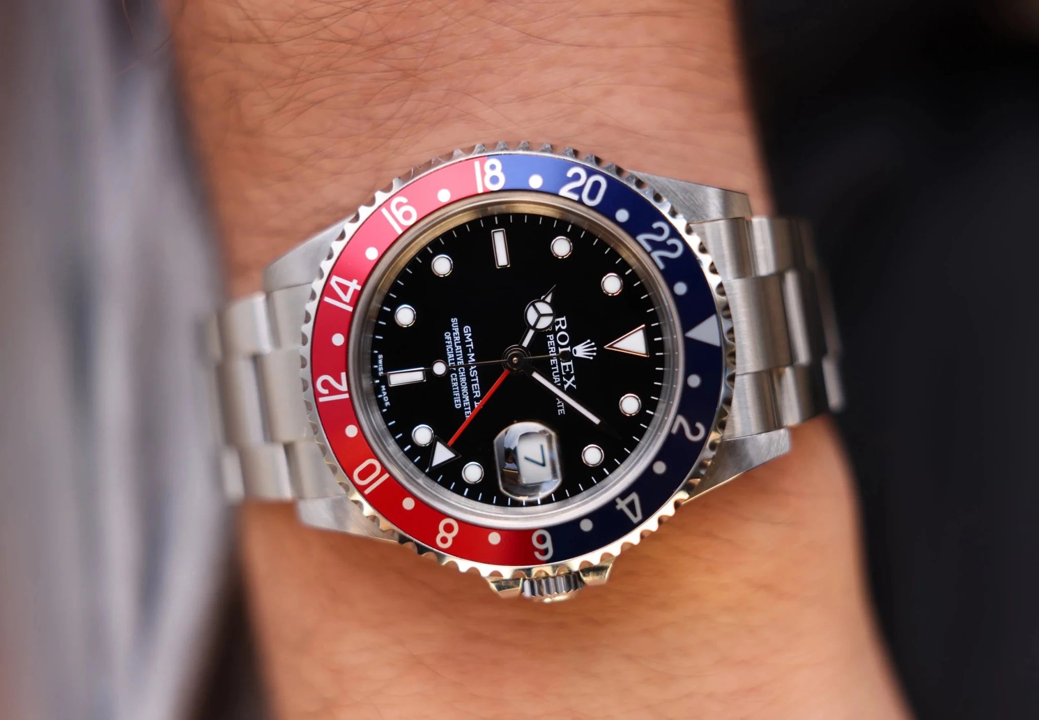 2004 Rolex GMT Master II Ref. 16710 Pepsi | No-Holes Case | Box and Papers - Sierra Time Co