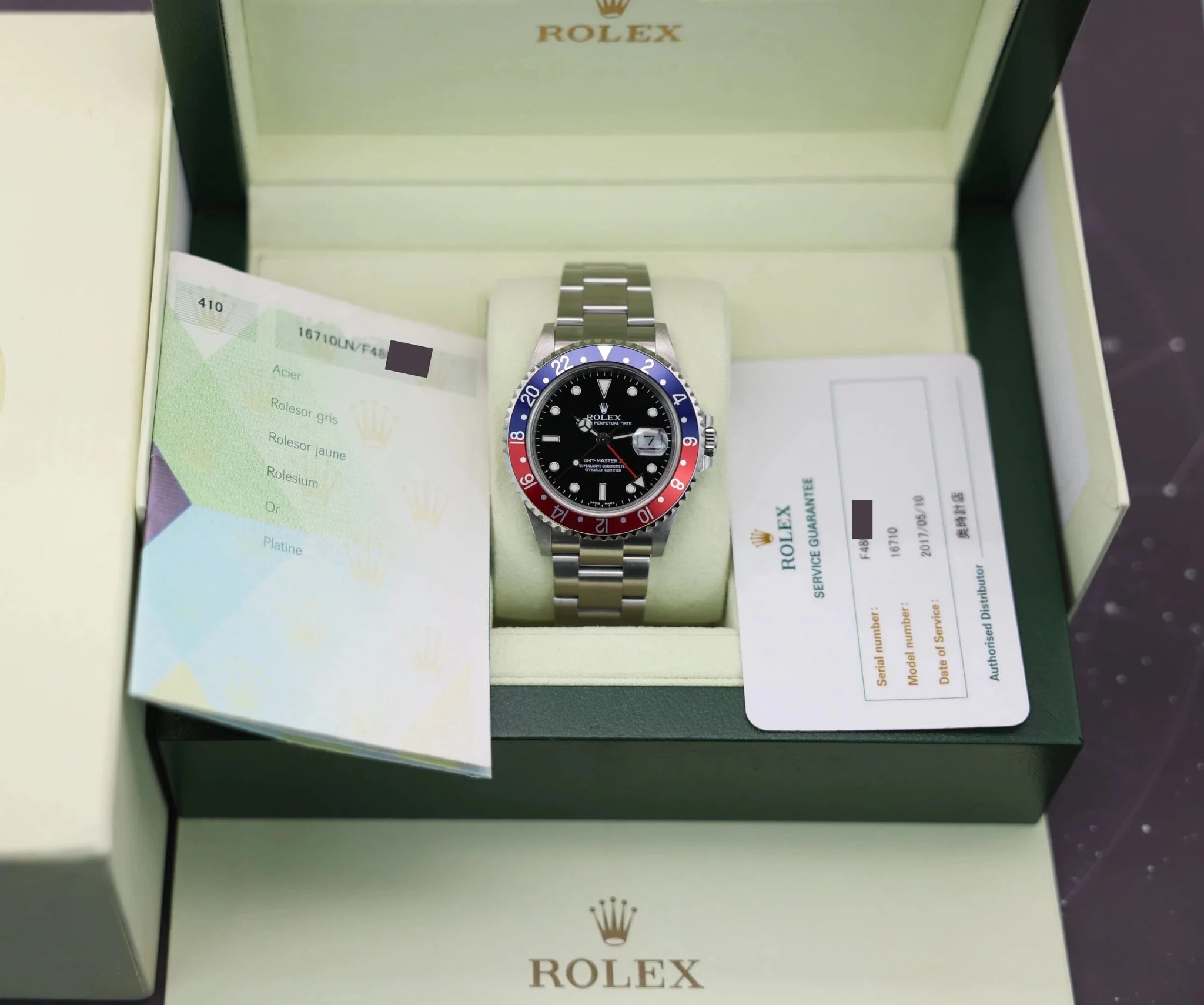 2004 Rolex GMT Master II Ref. 16710 Pepsi | No-Holes Case | Box and Papers - Sierra Time Co