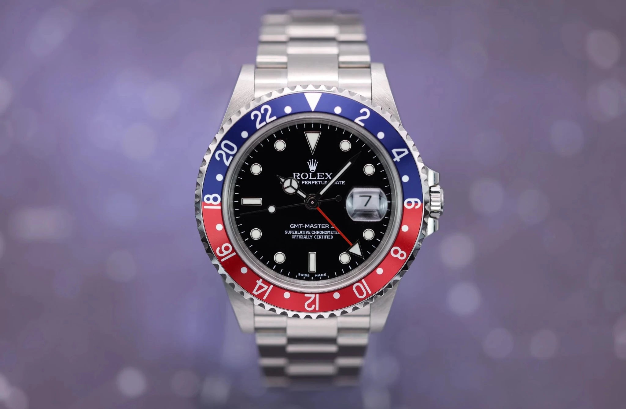2004 Rolex GMT Master II Ref. 16710 Pepsi | No-Holes Case | Box and Papers - Sierra Time Co