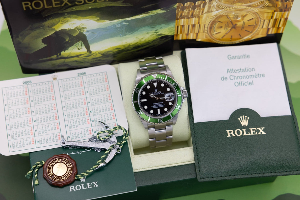 2004 Rolex Submariner Date Ref. 16610LV Kermit | Mint Condition | Box and Papers - Sierra Time Co