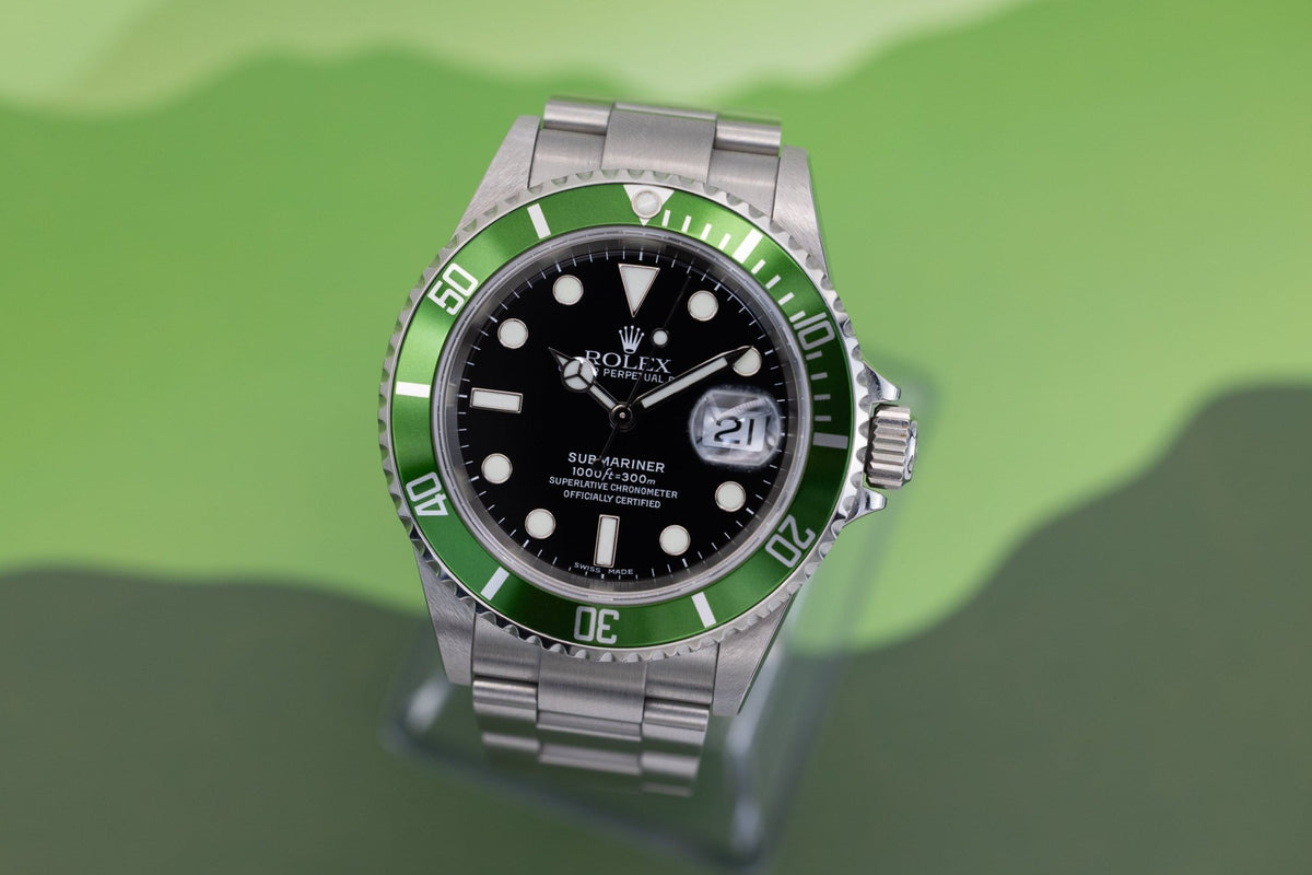 2004 Rolex Submariner Date Ref. 16610LV Kermit | Mint Condition | Box and Papers - Sierra Time Co