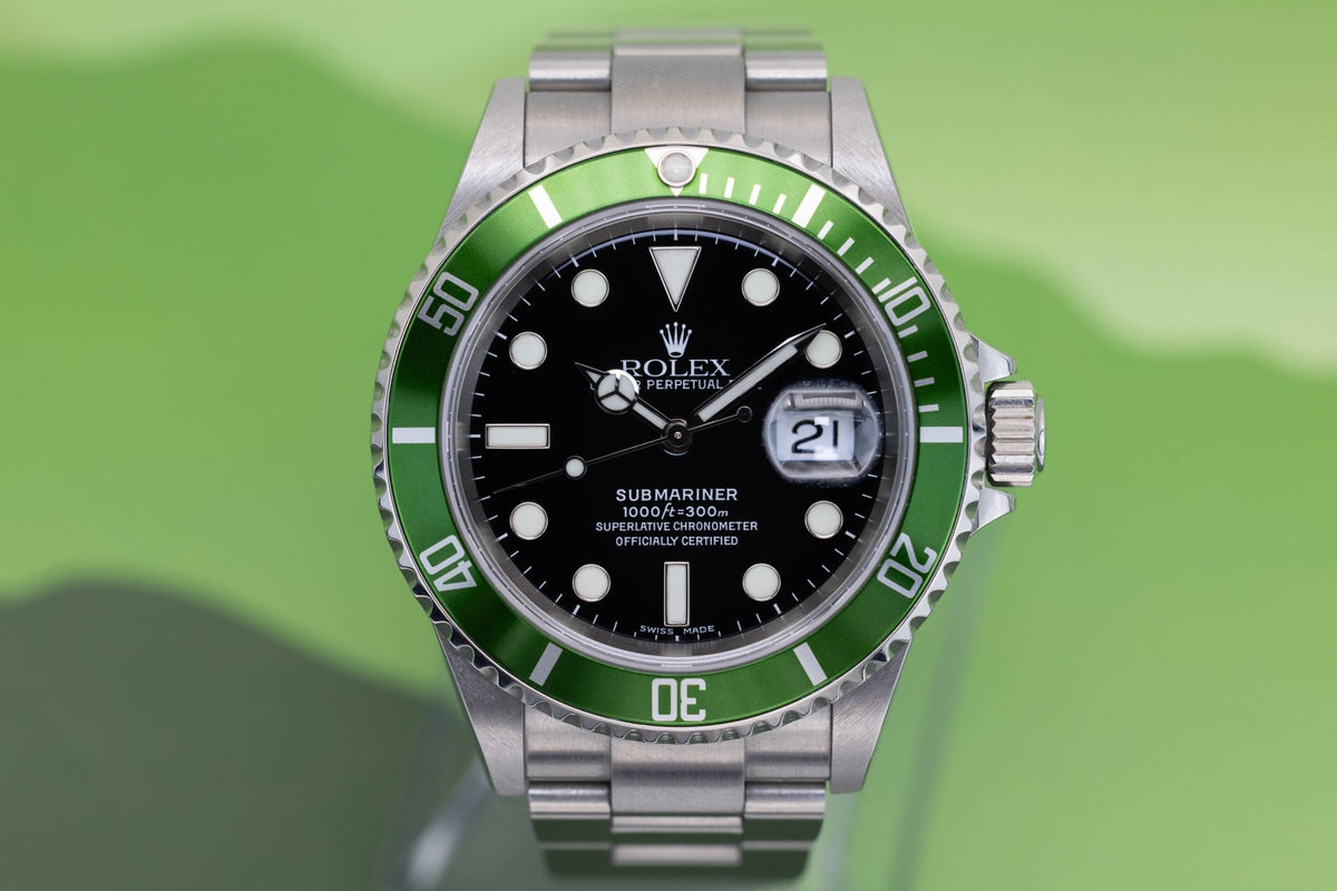 2004 Rolex Submariner Date Ref. 16610LV Kermit | Mint Condition | Box and Papers - Sierra Time Co