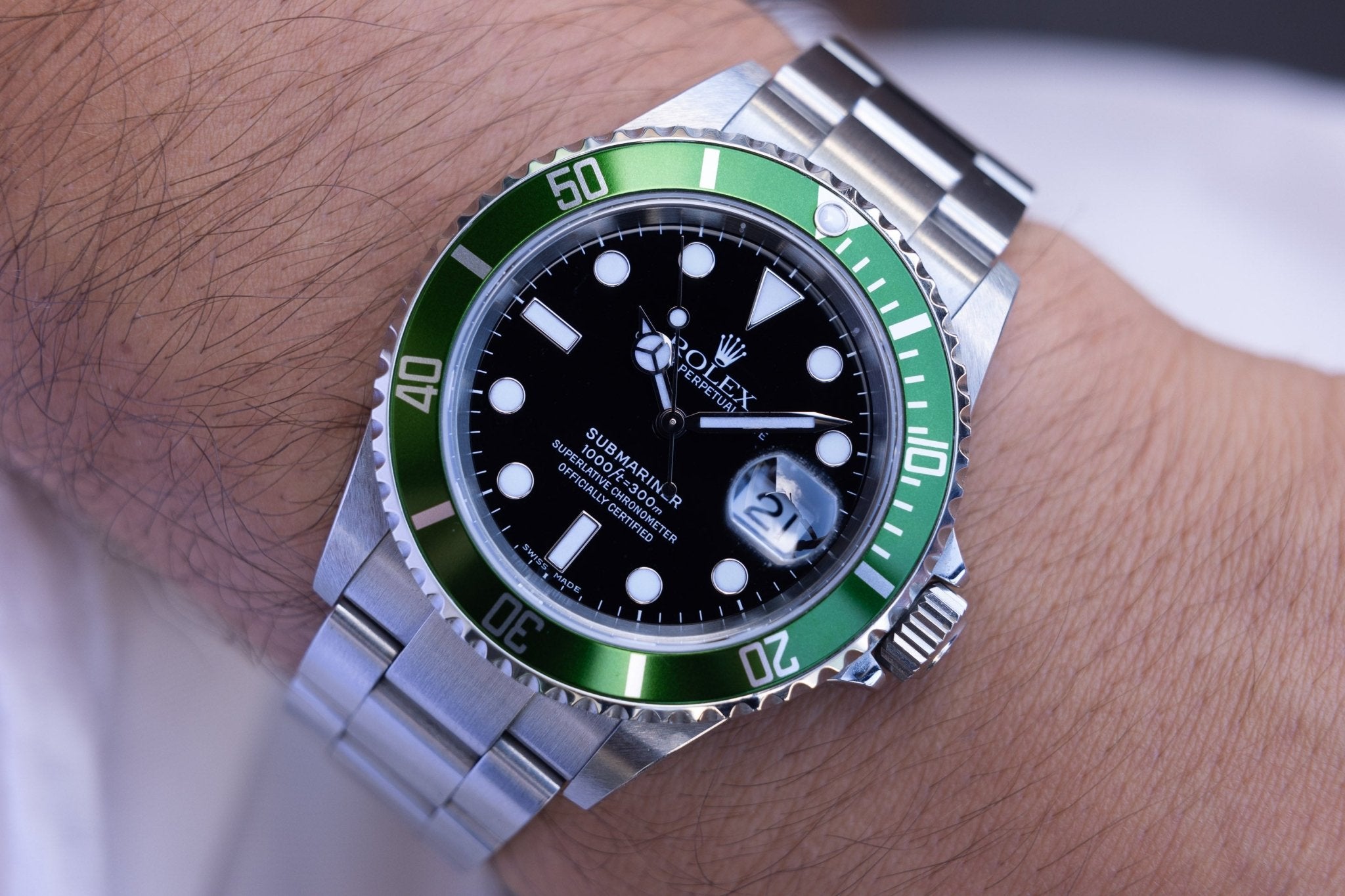 2004 Rolex Submariner Date Ref. 16610LV Kermit | Mint Condition | Box and Papers - Sierra Time Co