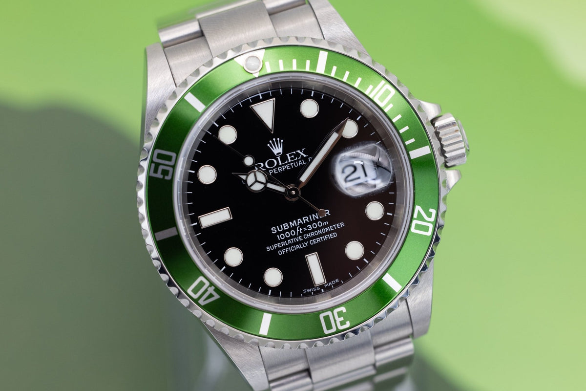 2004 Rolex Submariner Date Ref. 16610LV Kermit | Mint Condition | Box and Papers - Sierra Time Co