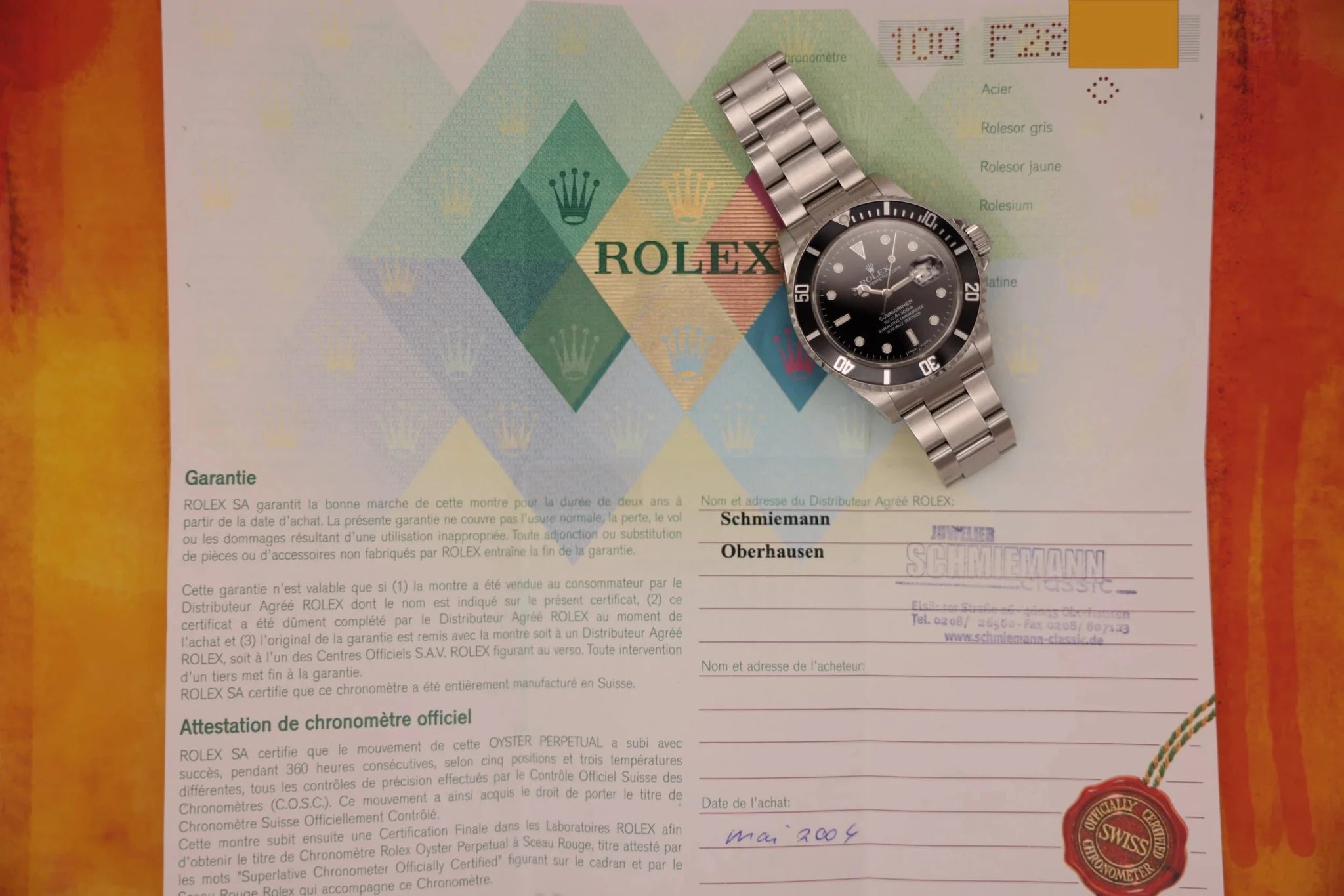 2004 Rolex Submariner Ref. 16610 | Papers - Sierra Time Co