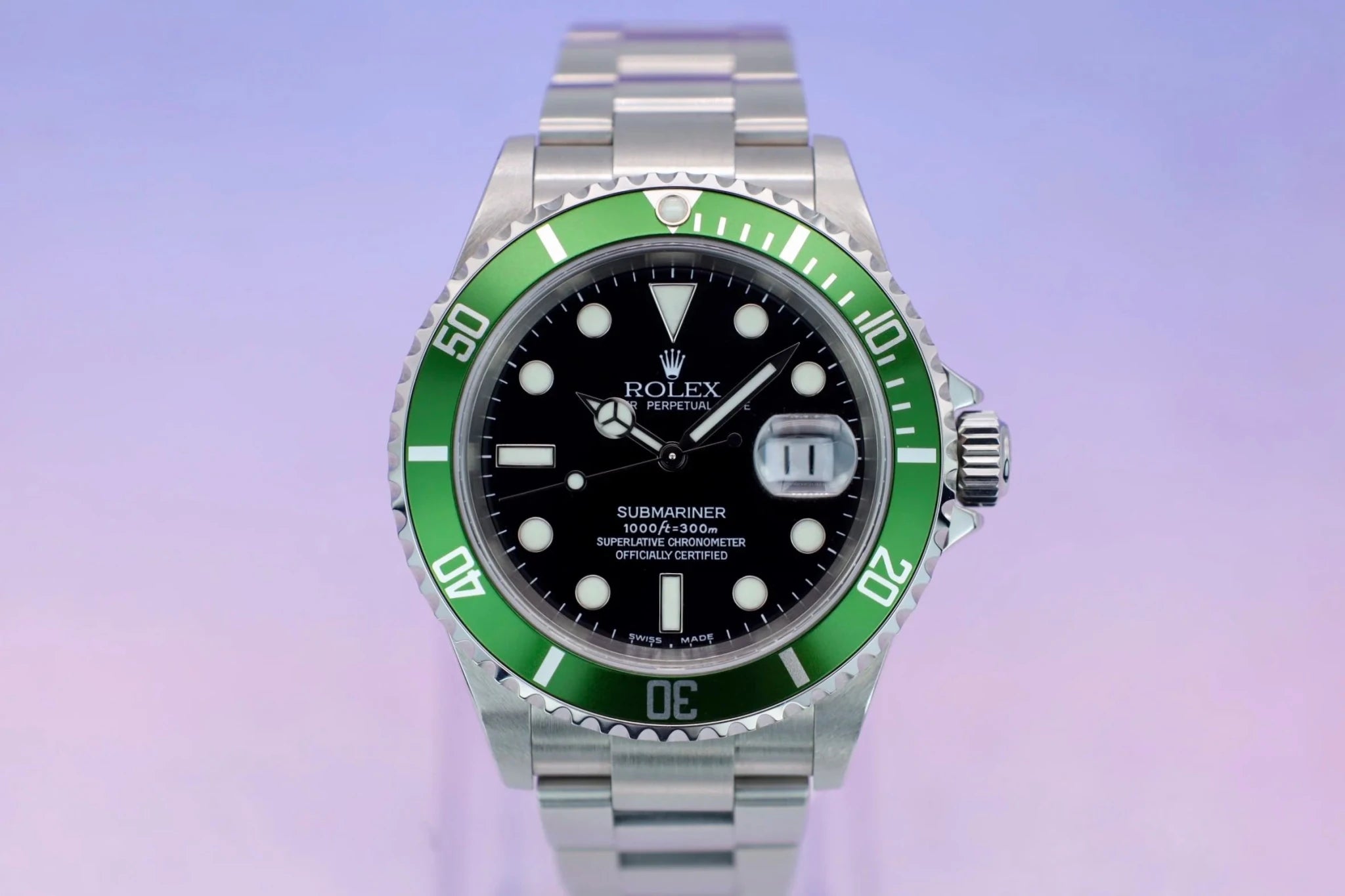 2004 Rolex Submariner Ref. 16610LV Kermit | Unpolished | LNOS - Sierra Time Co