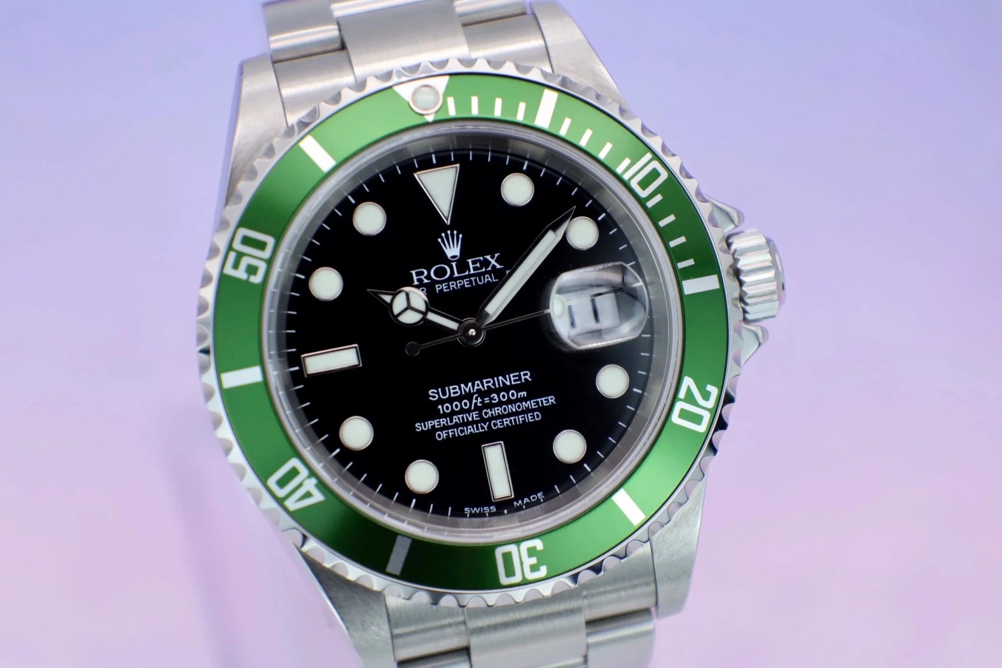 2004 Rolex Submariner Ref. 16610LV Kermit | Unpolished | LNOS - Sierra Time Co