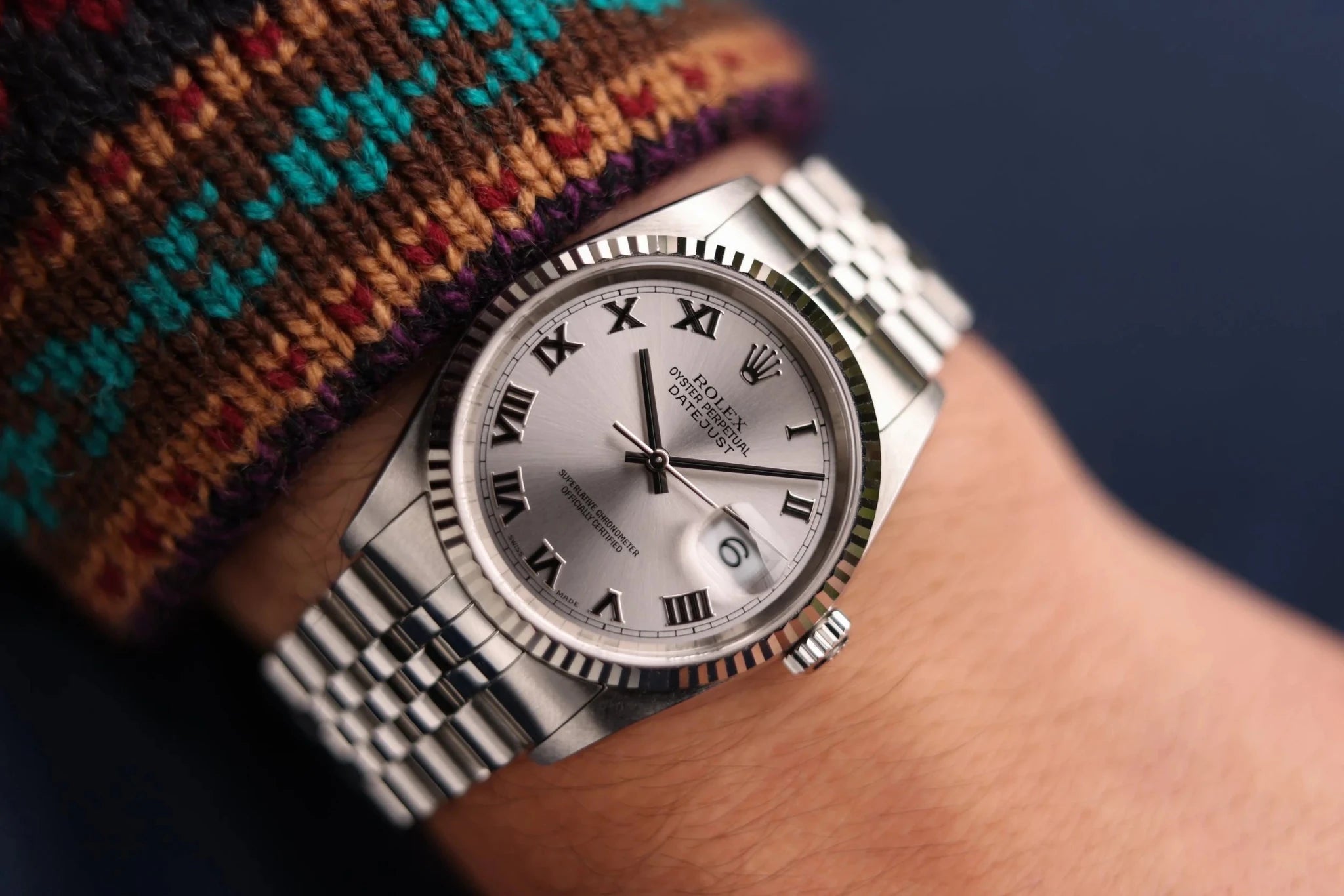 2005 Rolex Datejust Ref. 16234 | Mint Condition | Silver Roman Dial - Sierra Time Co