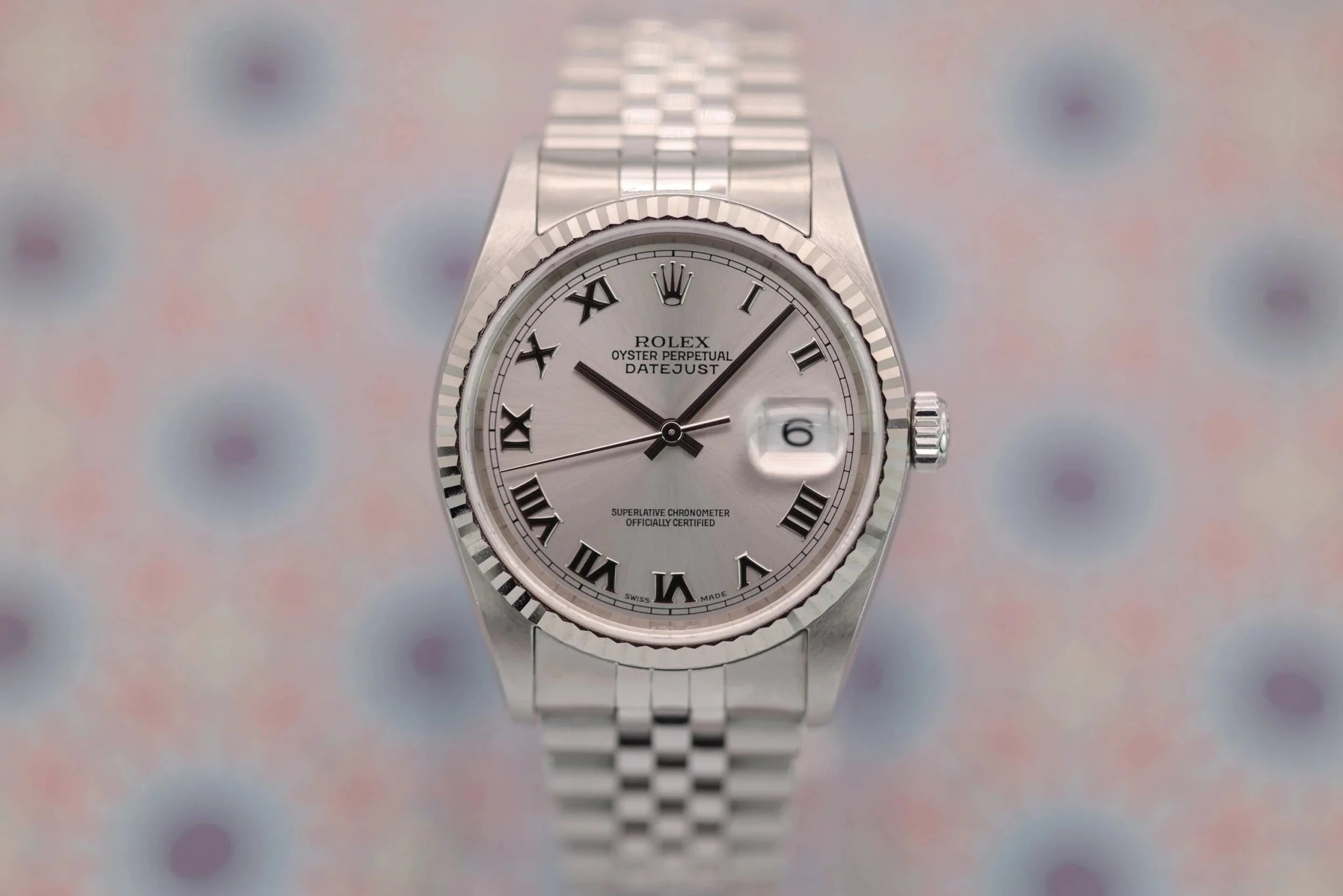 2005 Rolex Datejust Ref. 16234 | Mint Condition | Silver Roman Dial - Sierra Time Co