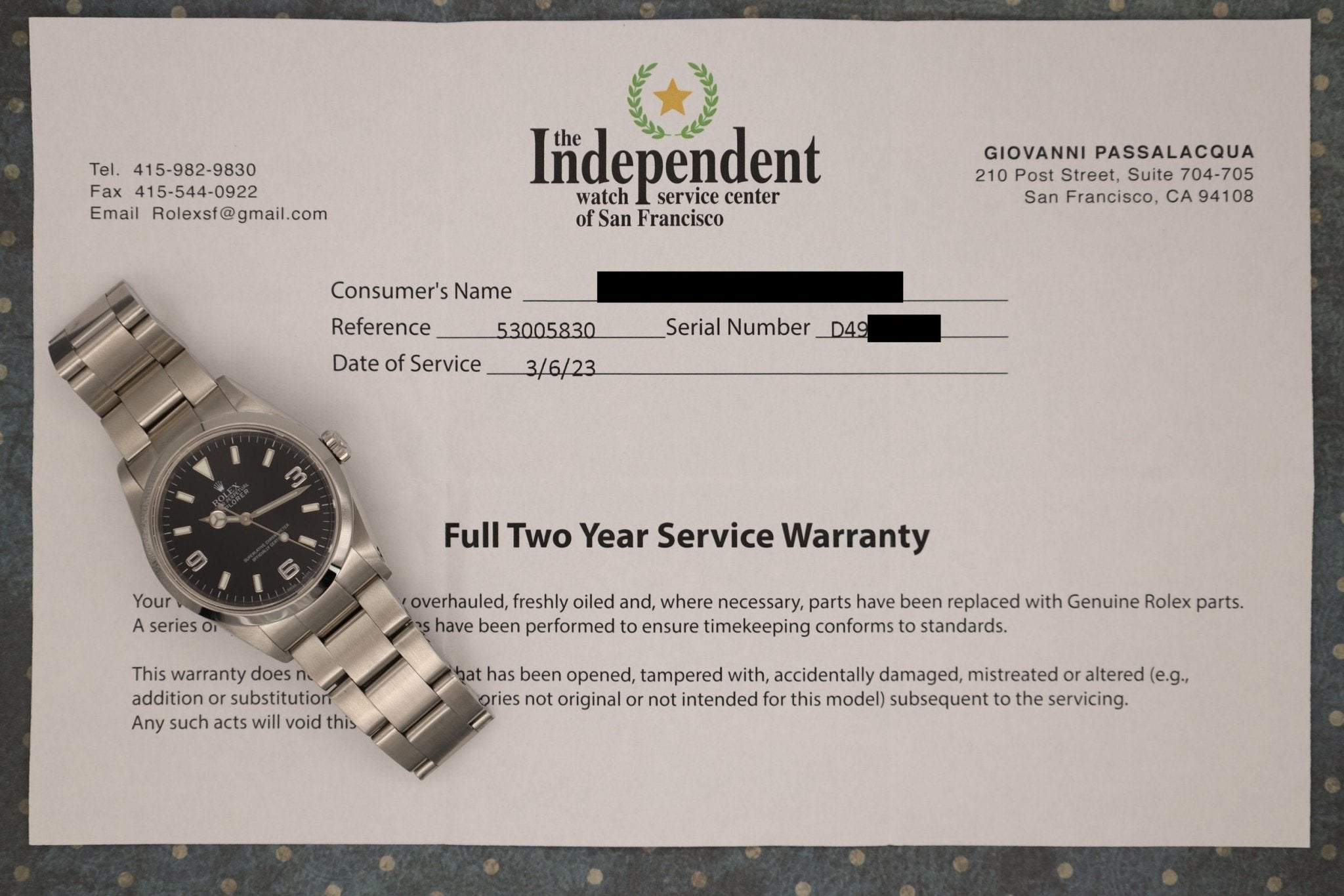 2005 Rolex Explorer I Ref. 114270 | Box and Papers | Serviced - Sierra Time Co