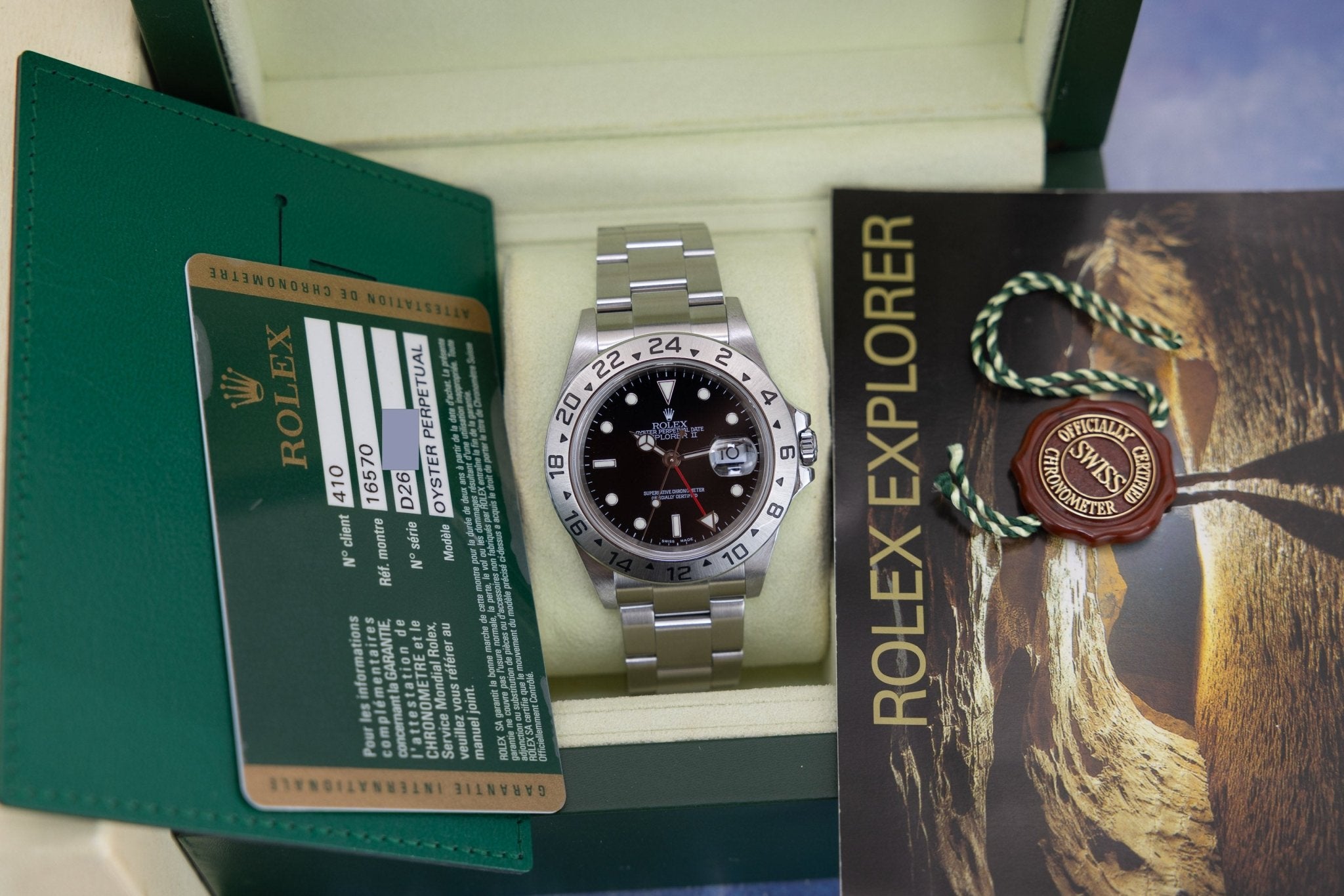 2005 Rolex Explorer II Ref. 16570 | Black Dial | Box and Papers - Sierra Time Co