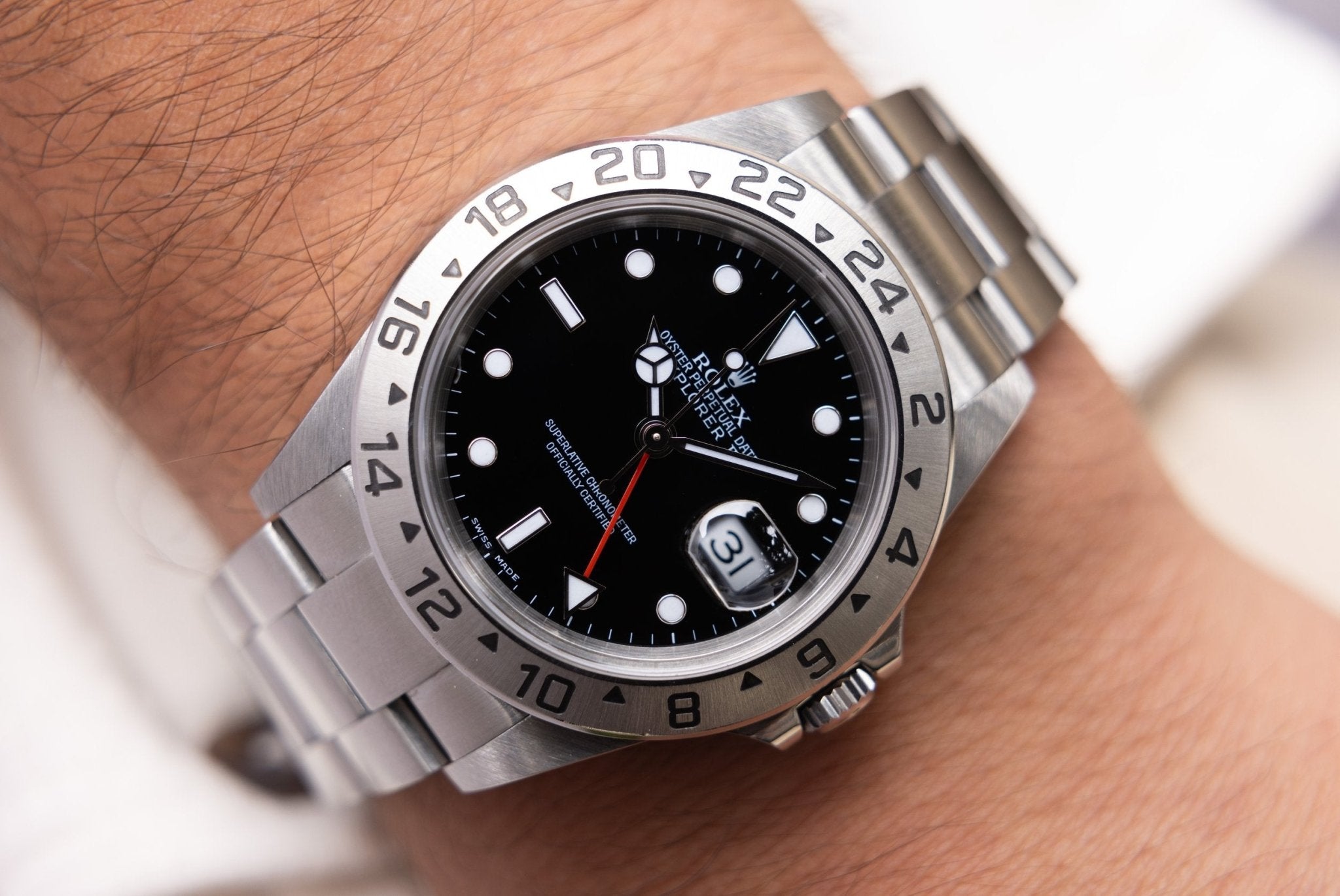 2005 Rolex Explorer II Ref. 16570 | No-Holes Case - Sierra Time Co