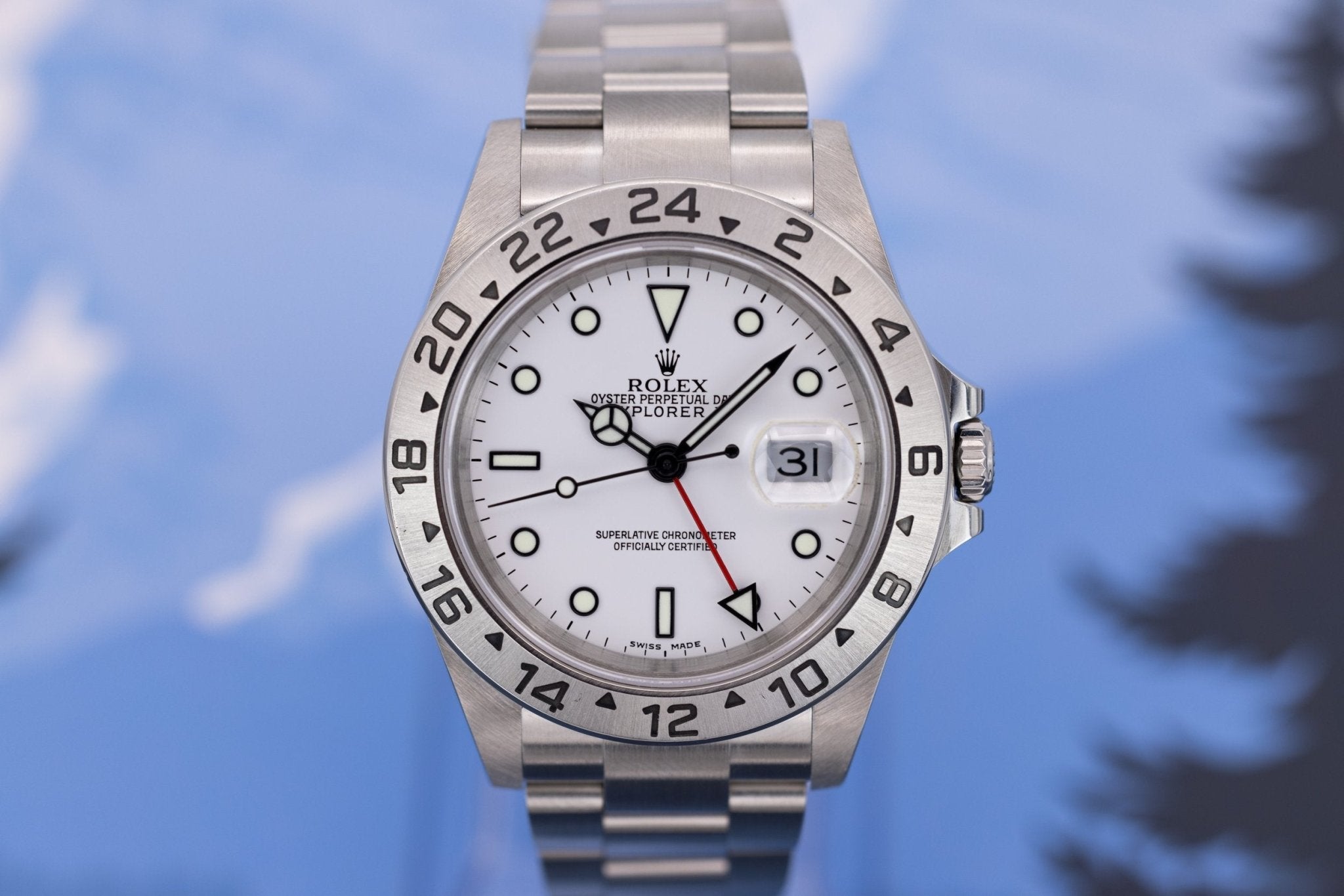 2005 Rolex Explorer II Ref. 16570 Polar | No-Holes Case | Box and Papers - Sierra Time Co
