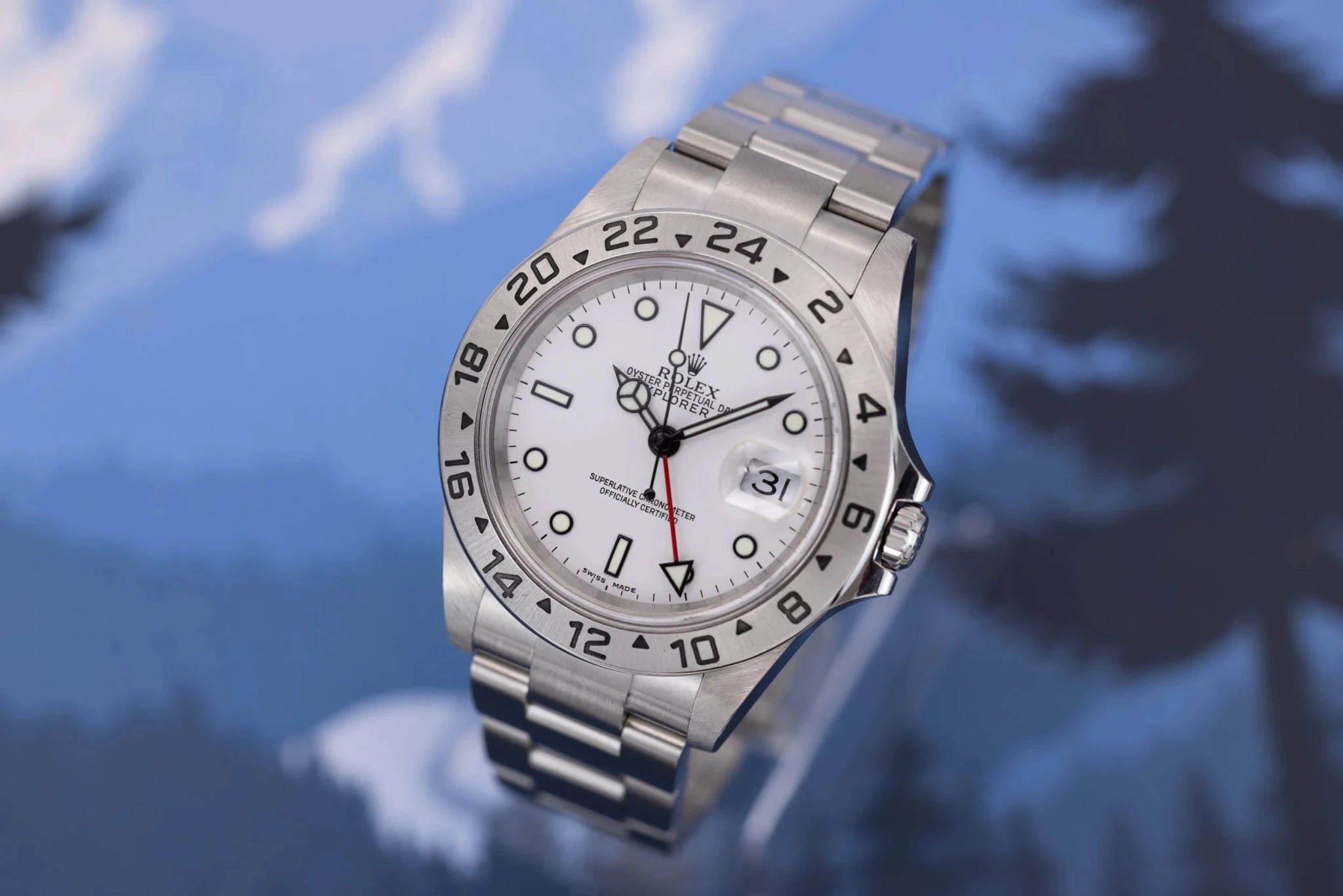 2005 Rolex Explorer II Ref. 16570 Polar | No-Holes Case | Box and Papers - Sierra Time Co
