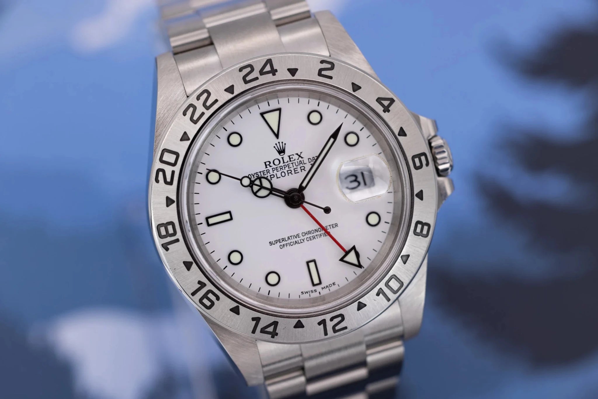 2005 Rolex Explorer II Ref. 16570 Polar | No-Holes Case | Box and Papers - Sierra Time Co