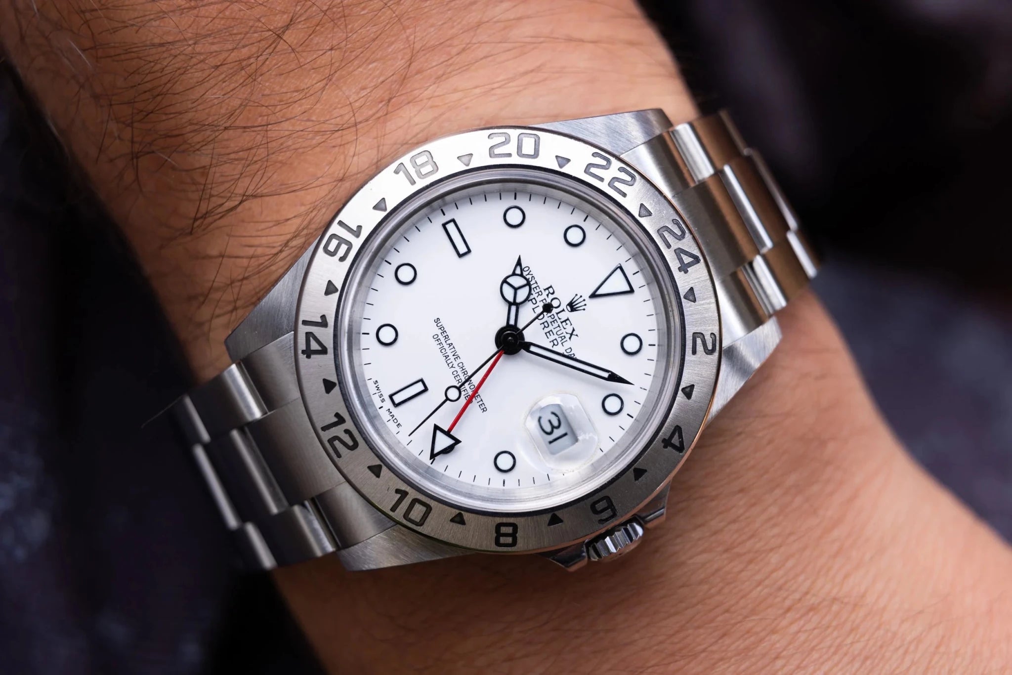 2005 Rolex Explorer II Ref. 16570 Polar | No-Holes Case | Box and Papers - Sierra Time Co