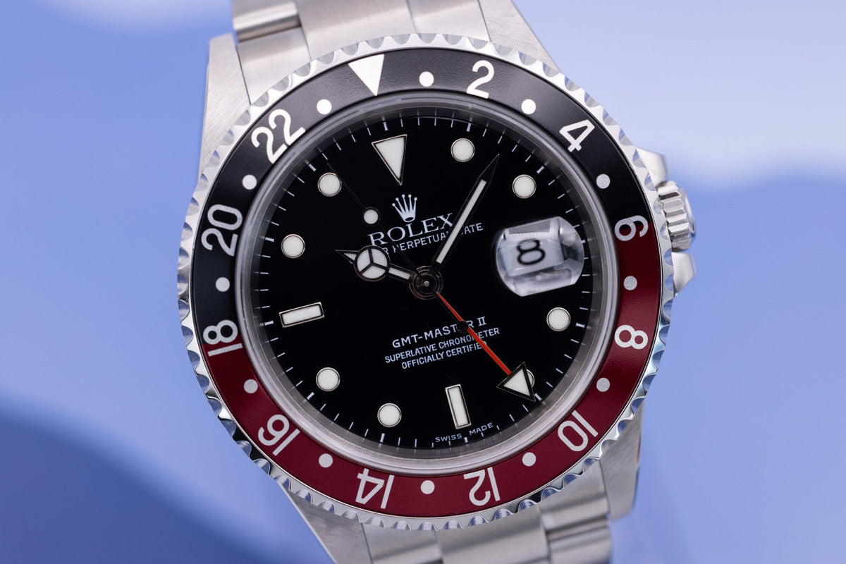 2005 Rolex GMT Master II Ref. 16710 Coke | No-Holes Case - Sierra Time Co