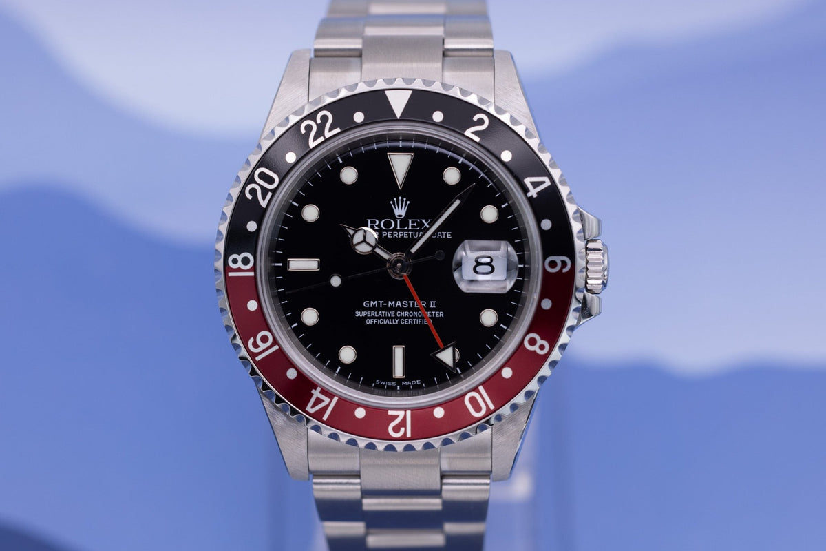 2005 Rolex GMT Master II Ref. 16710 Coke | No-Holes Case - Sierra Time Co