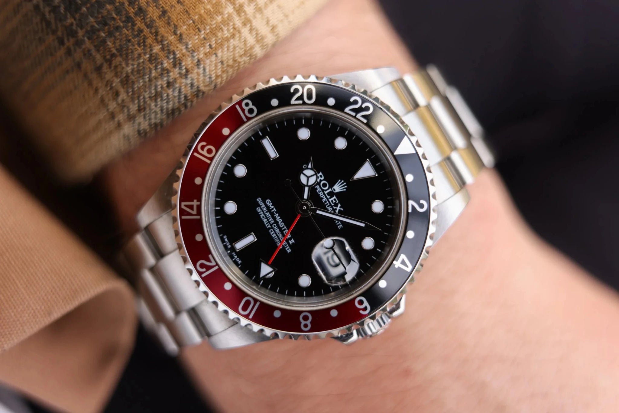 2005 Rolex GMT Master II Ref. 16710 Coke | No-Holes Case | Box and Papers - Sierra Time Co