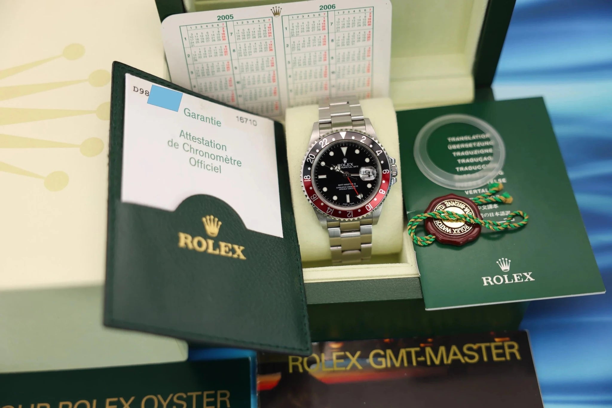2005 Rolex GMT Master II Ref. 16710 Coke | No-Holes Case | Box and Papers - Sierra Time Co