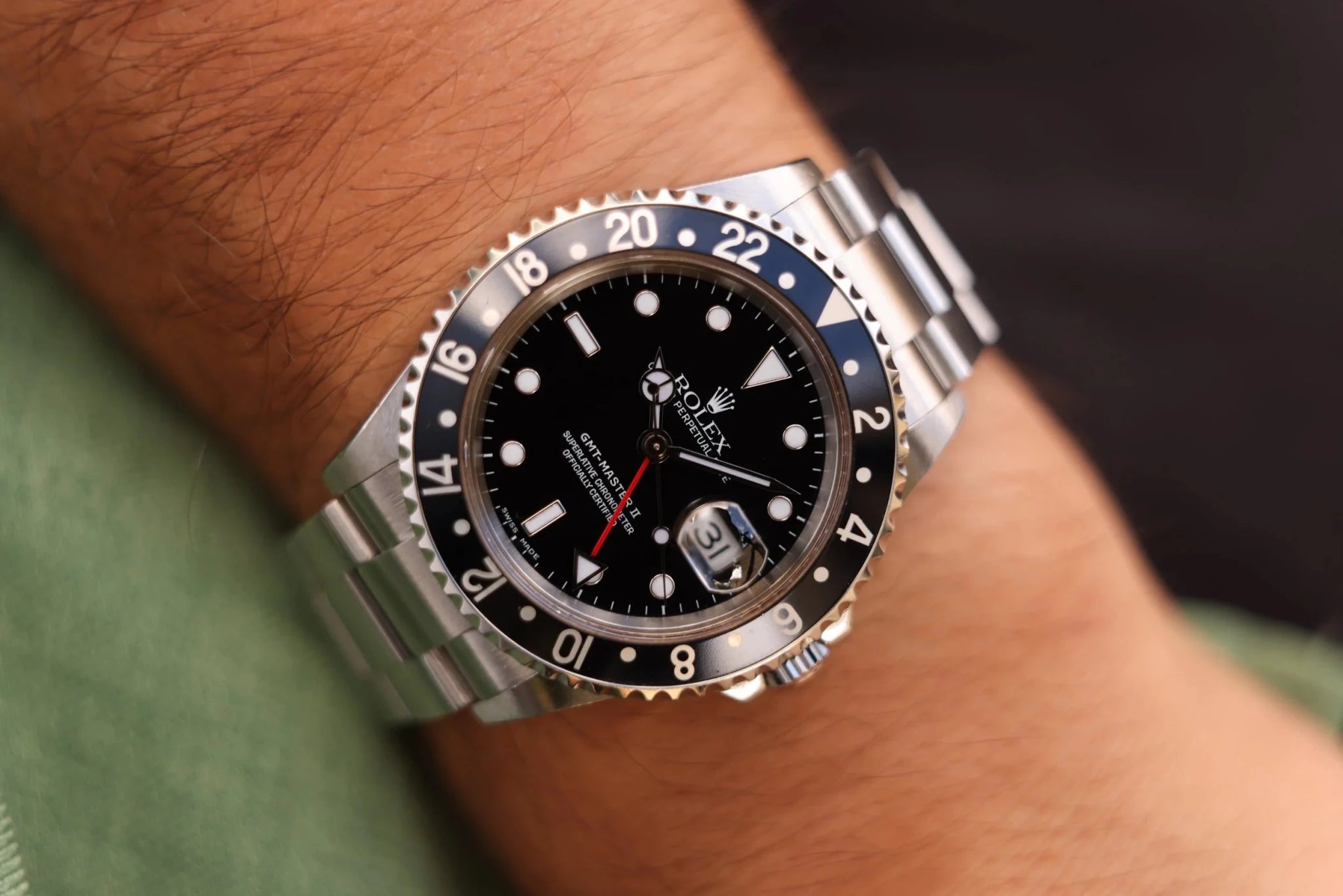 2005 Rolex GMT Master II Ref. 16710 | No-Holes Case | Box and Papers - Sierra Time Co
