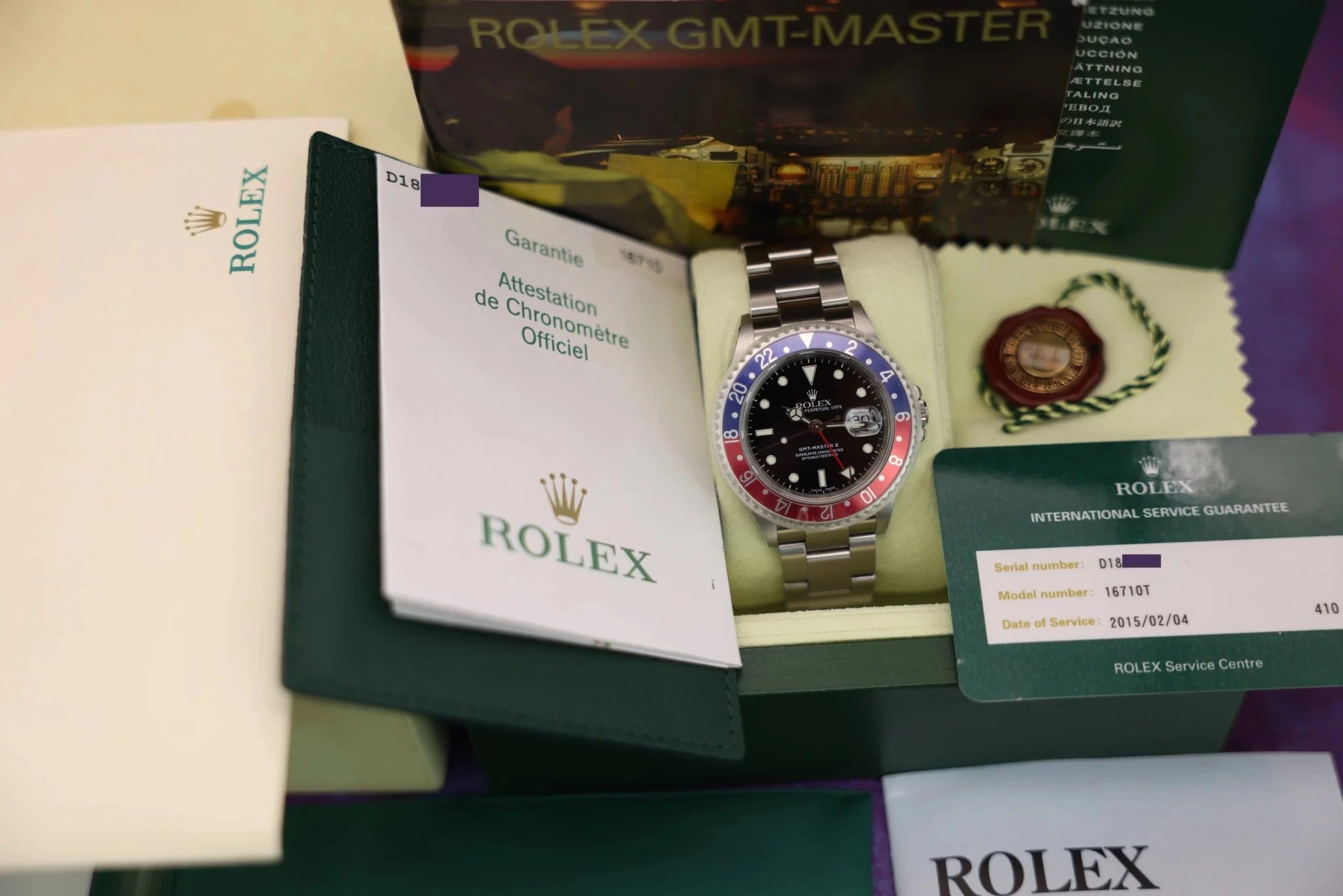 2005 Rolex GMT Master II Ref. 16710 Pepsi | No-Holes Case | Box and Papers - Sierra Time Co