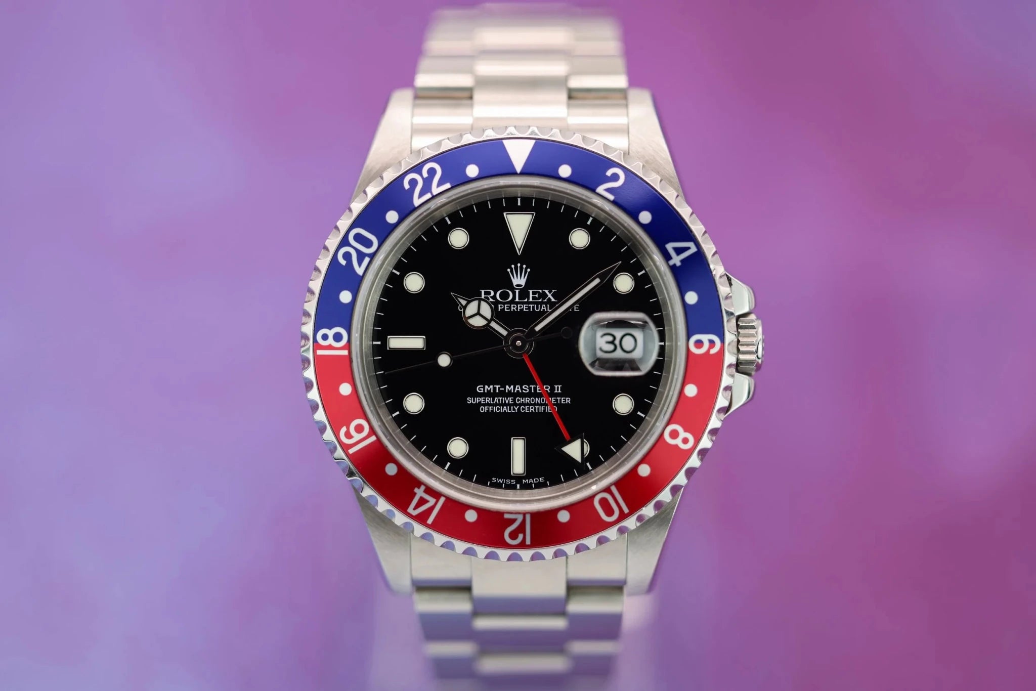2005 Rolex GMT Master II Ref. 16710 Pepsi | No-Holes Case | Box and Papers - Sierra Time Co
