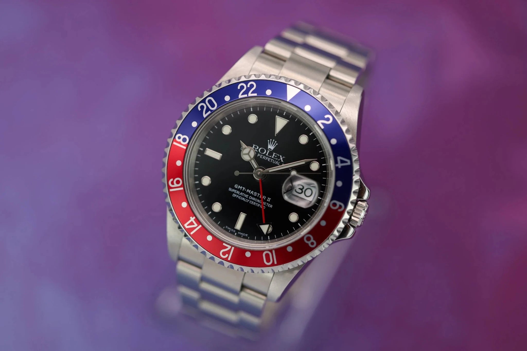 2005 Rolex GMT Master II Ref. 16710 Pepsi | No-Holes Case | Box and Papers - Sierra Time Co