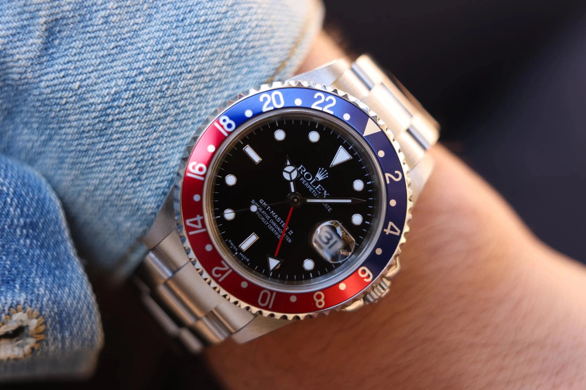2005 Rolex GMT Master II Ref. 16710 Pepsi | No-Holes Case | Mint - Sierra Time Co