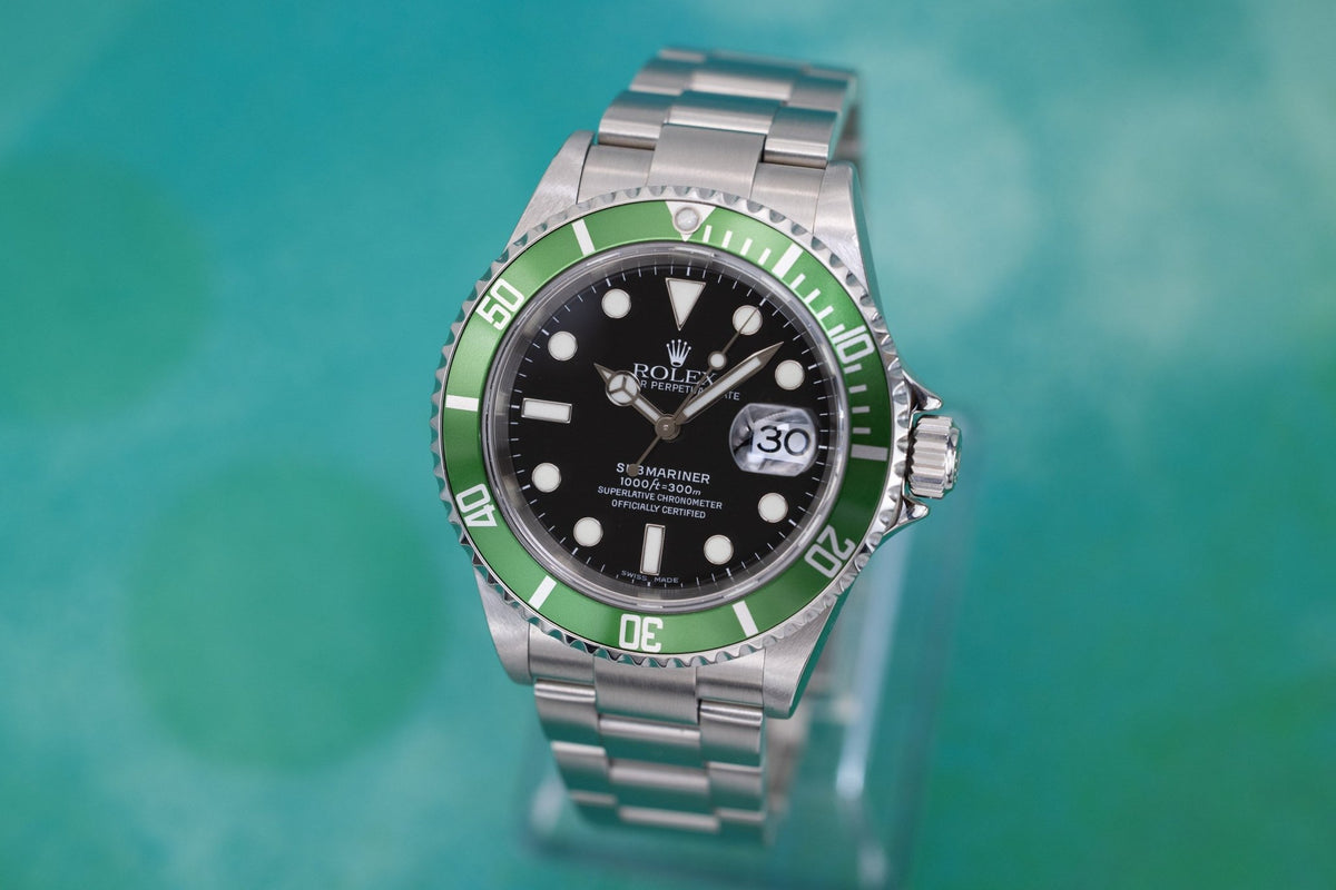 2005 Rolex Submariner Date Ref. 16610LV Kermit | Box and Papers - Sierra Time Co