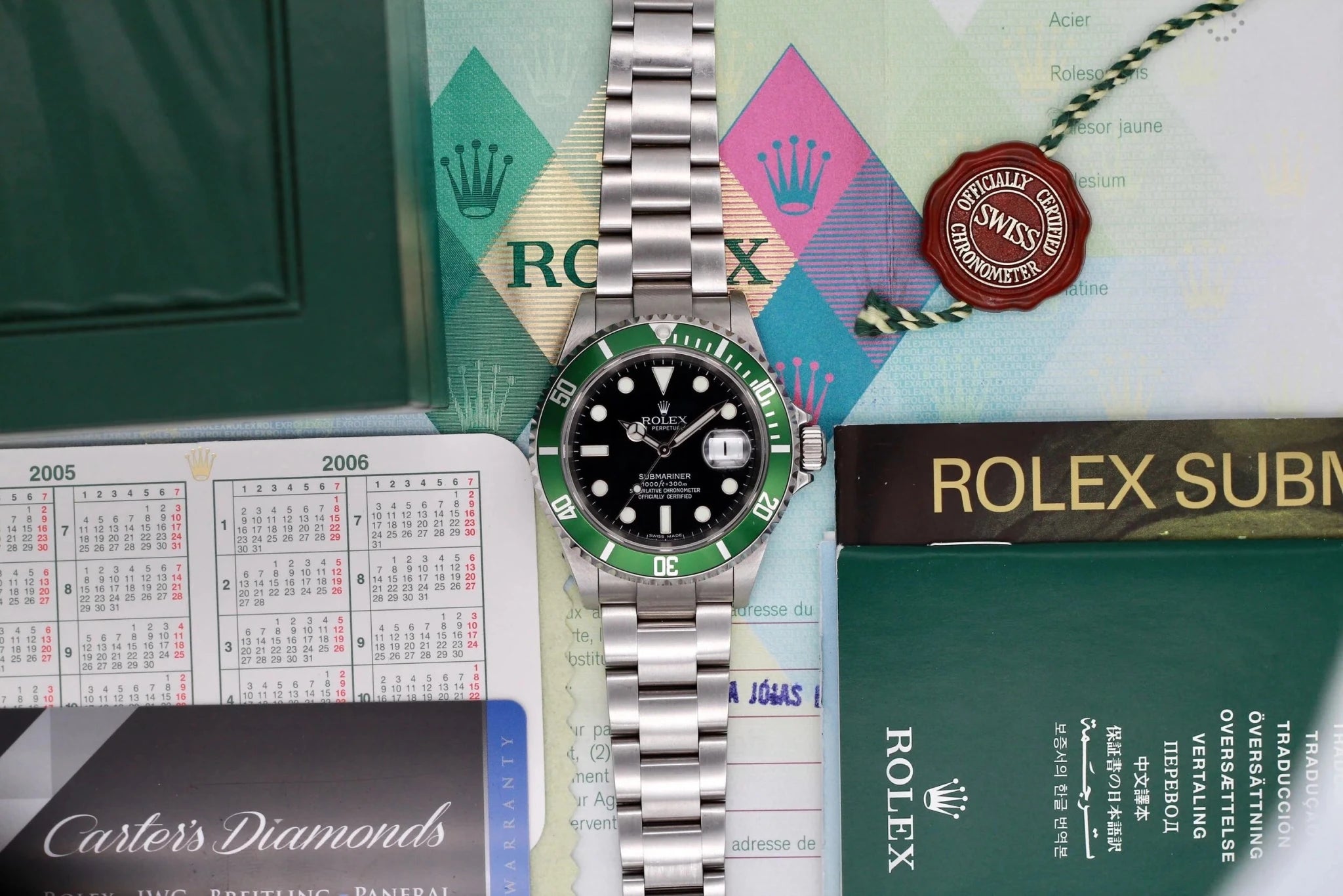 2005 Rolex Submariner Date Ref. 16610LV Kermit | Box and Papers - Sierra Time Co