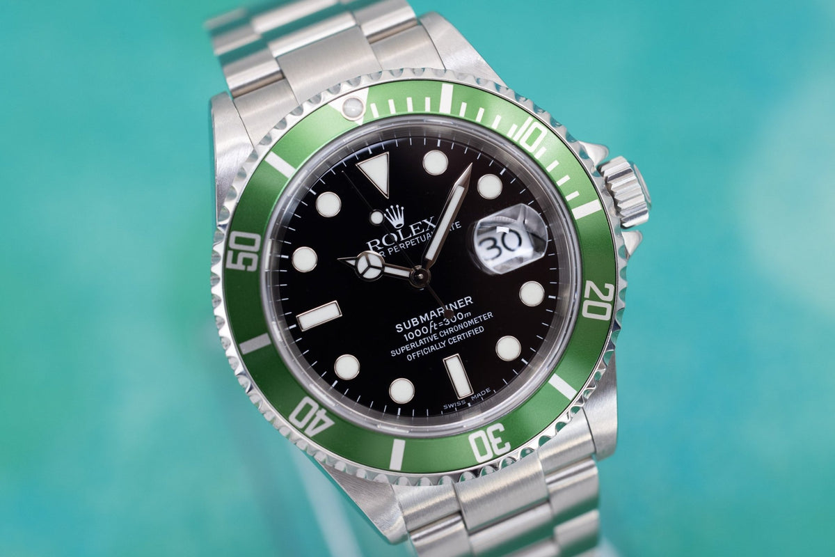 2005 Rolex Submariner Date Ref. 16610LV Kermit | Box and Papers - Sierra Time Co